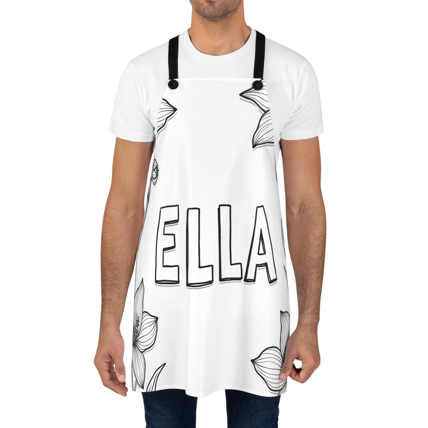 Apron Coloring Kit with 10 Fabric Markers - Flowers with Text