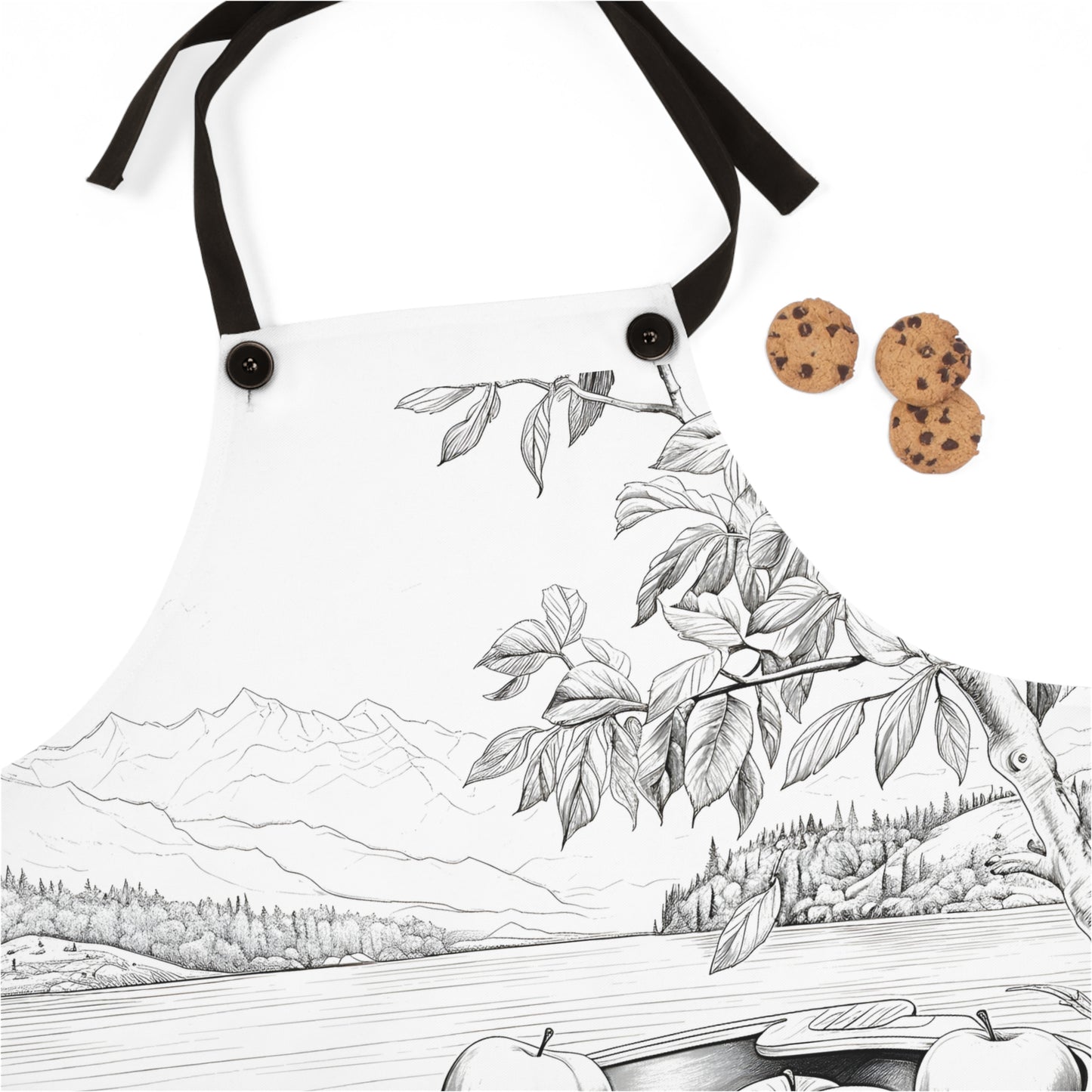 Apron Coloring Kit with 10 Fabric Markers - Lake and Apples