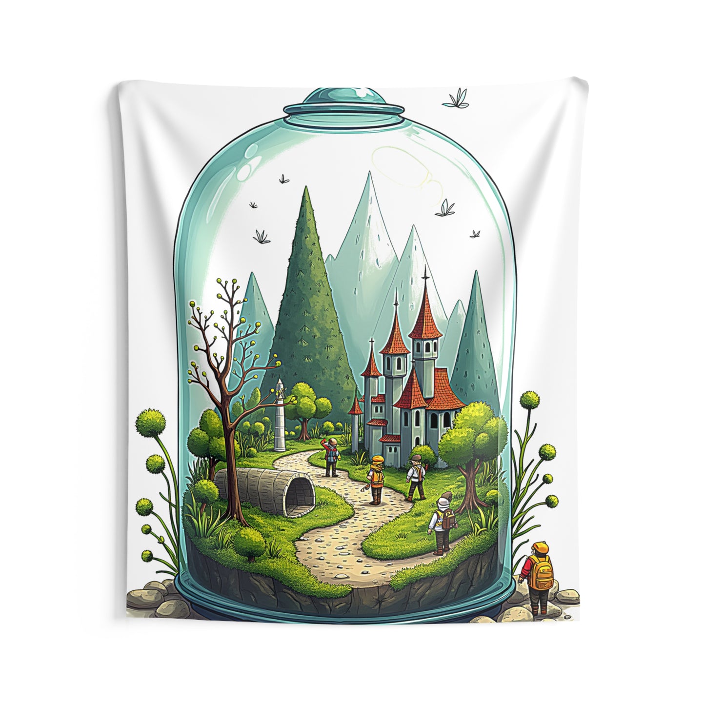 Indoor Wall Tapestries Colorful Graphic Design - Adventure Landscape