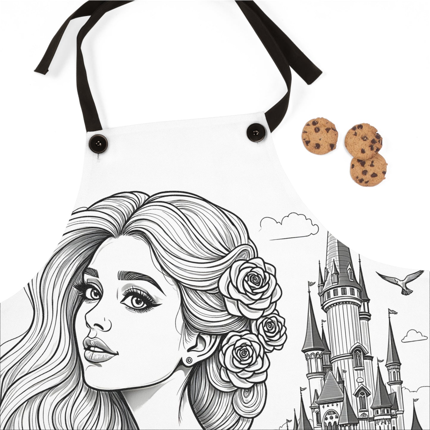Apron Coloring Kit with 10 Fabric Markers - Princess with Castle