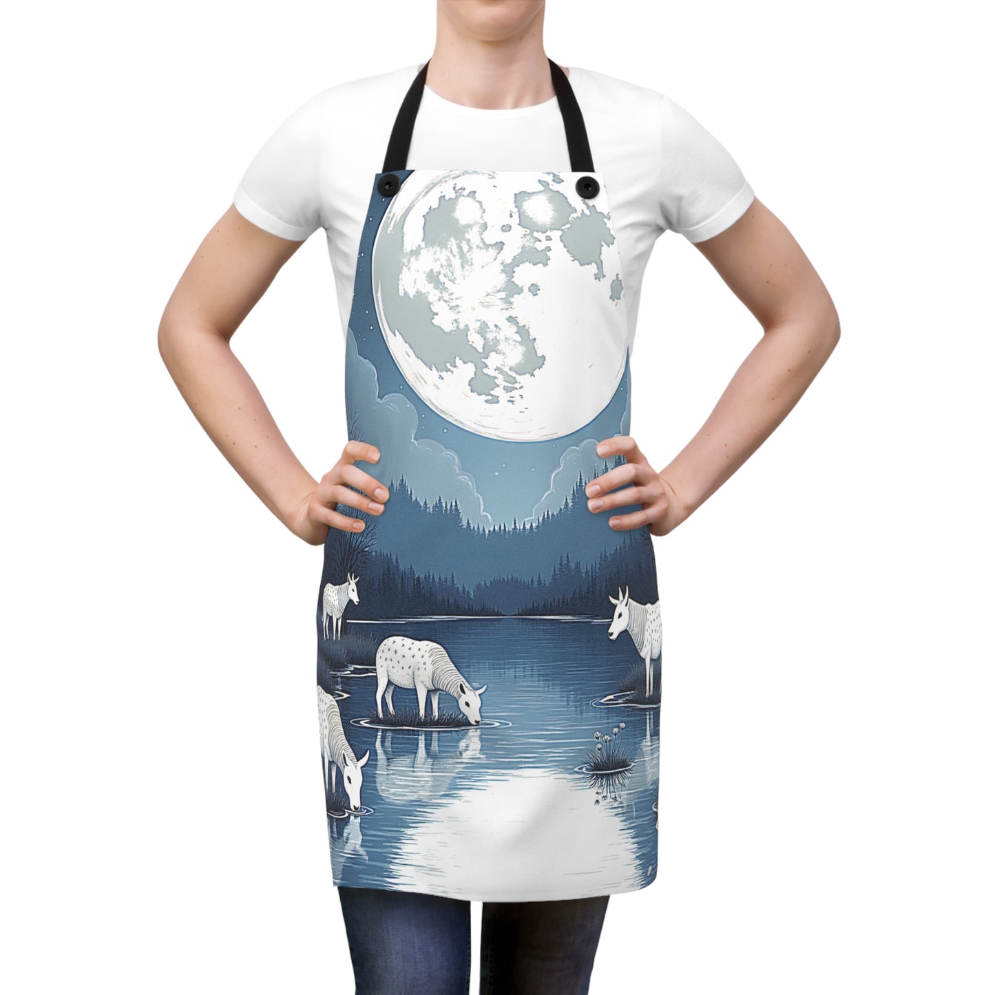 Apron Colorful Graphic Design - Moonlit River