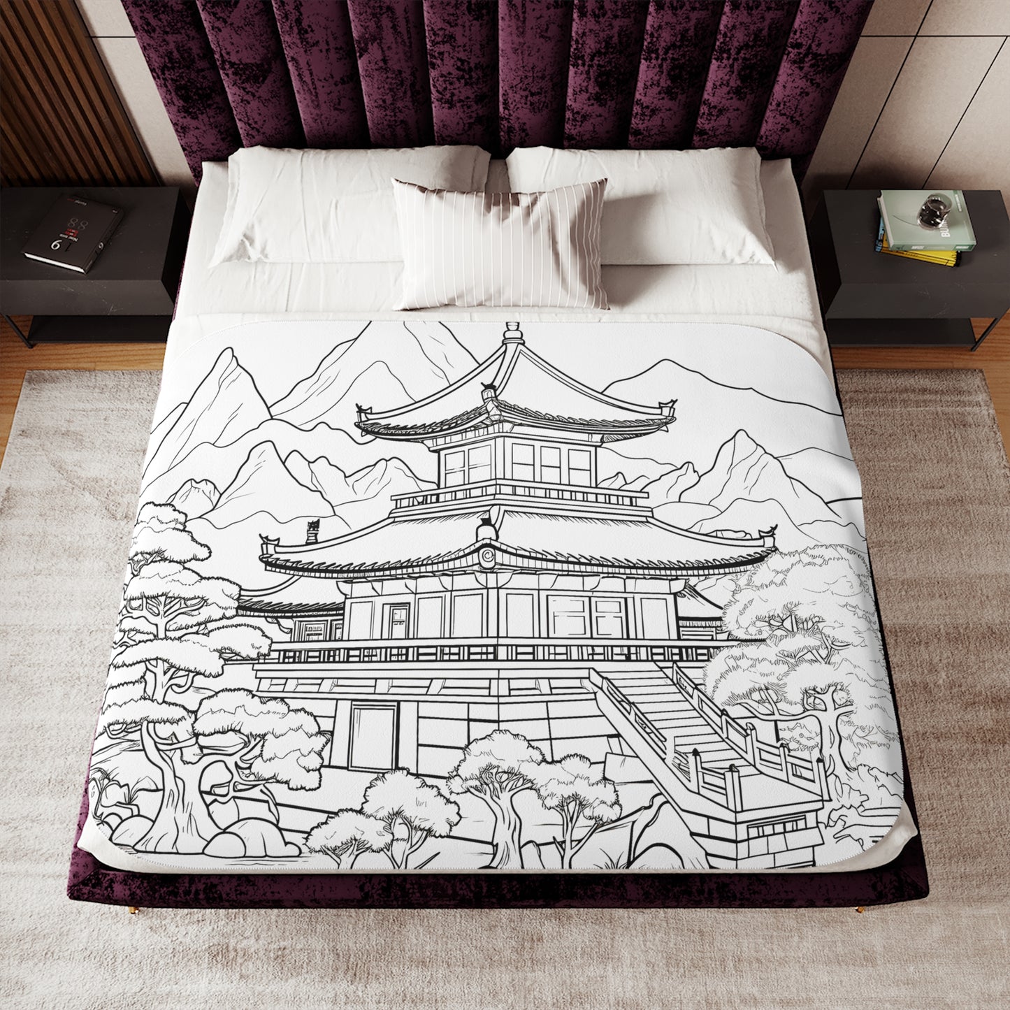 Blanket Coloring Kit with 10 Fabric Markers - Pagoda