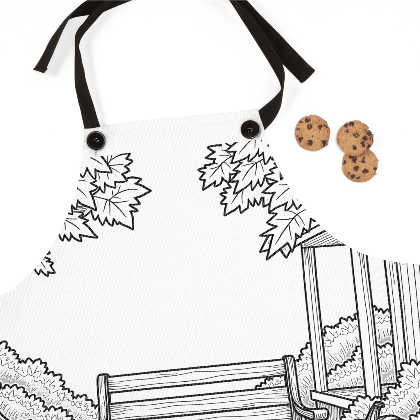 Apron Coloring Kit with 10 Fabric Markers - Bench and Pumpkins