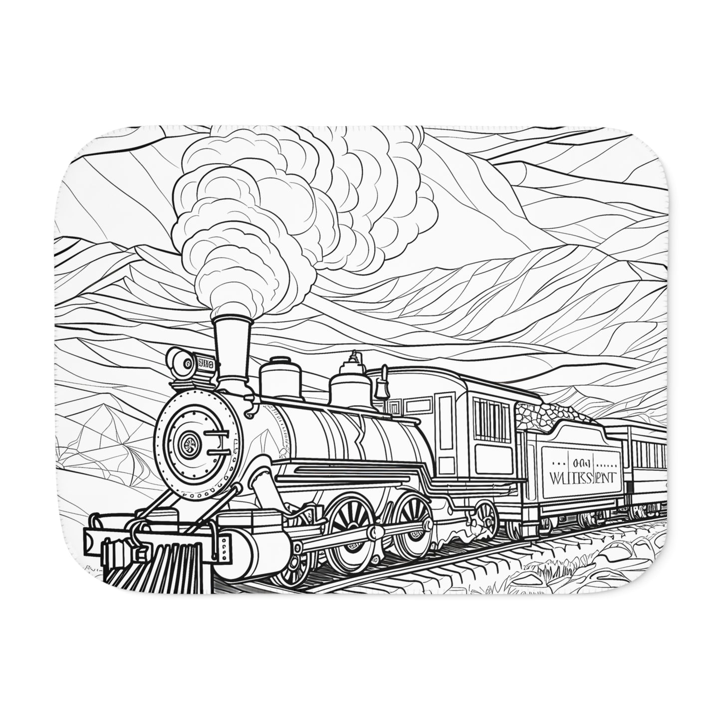 Blanket Coloring Kit with 10 Fabric Markers - Steam Locomotive