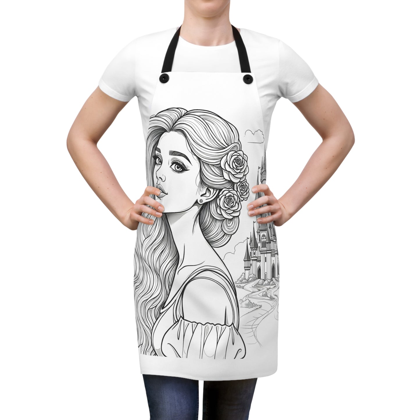 Apron Coloring Kit with 10 Fabric Markers - Princess with Castle