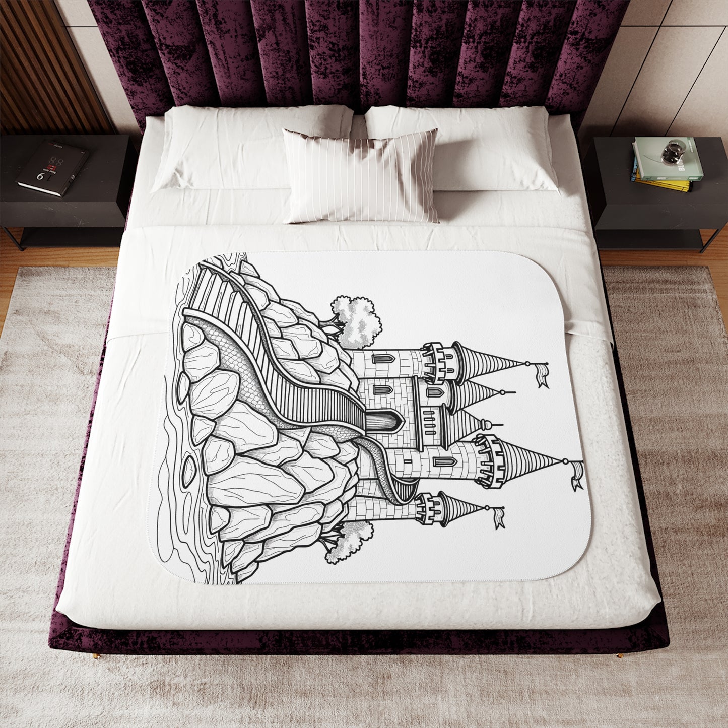 Blanket Coloring Kit with 10 Fabric Markers - Medieval Castle