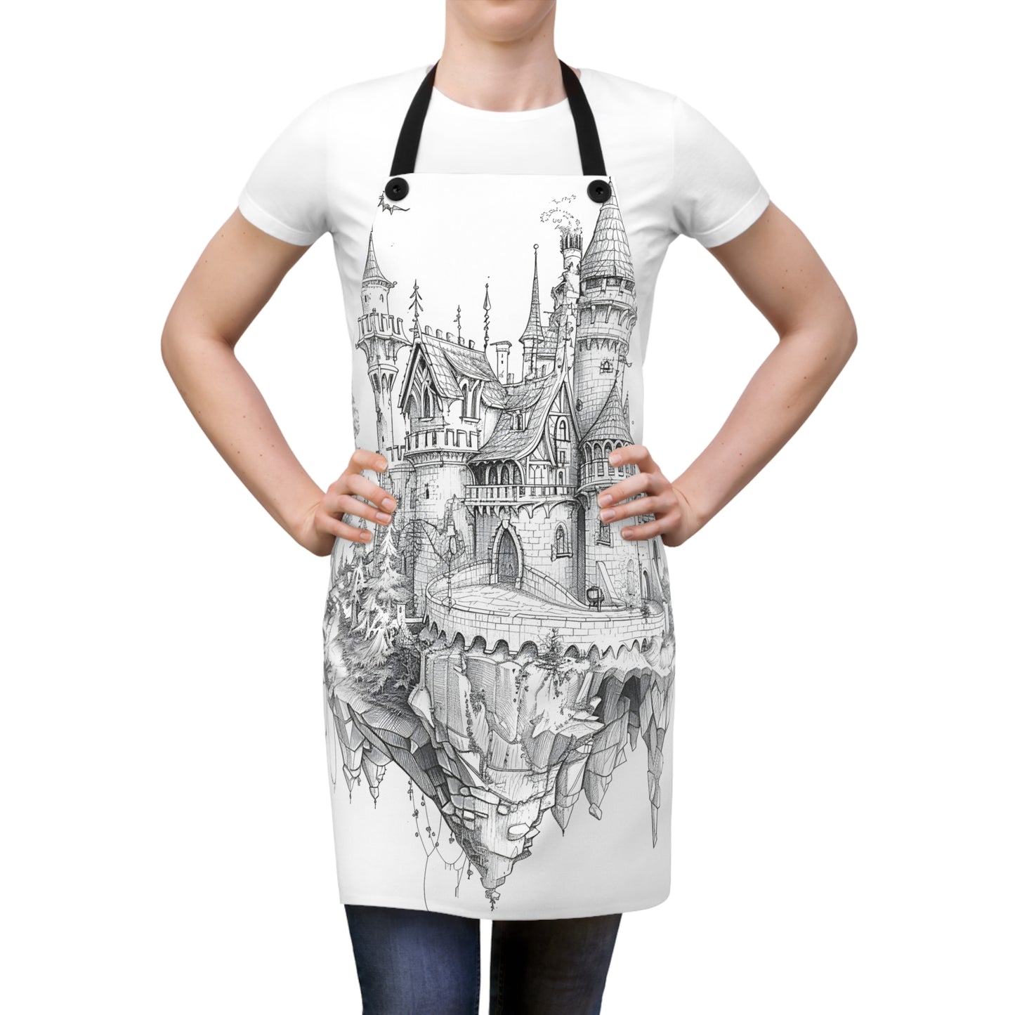 Apron Coloring Kit with 10 Fabric Markers - Floating Castle