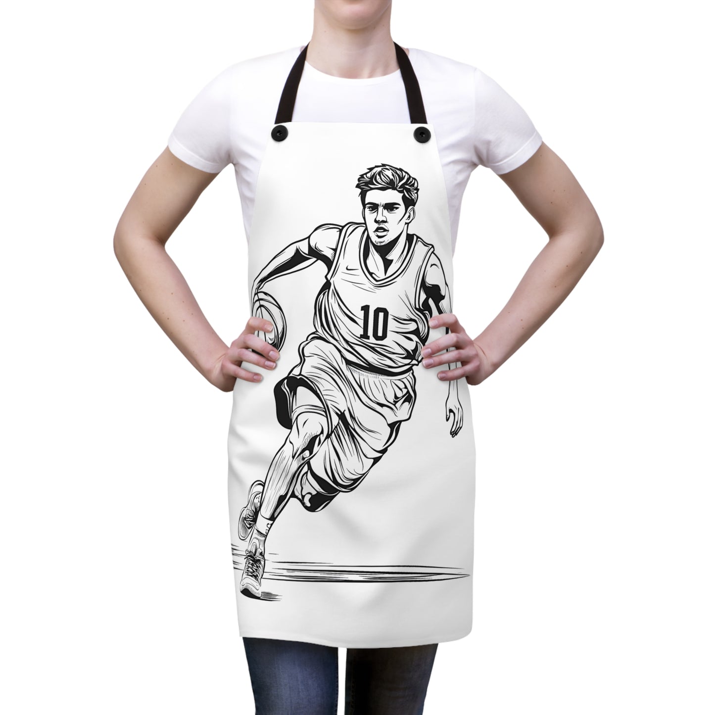 Apron Coloring Kit with 10 Fabric Markers - Basketball Player