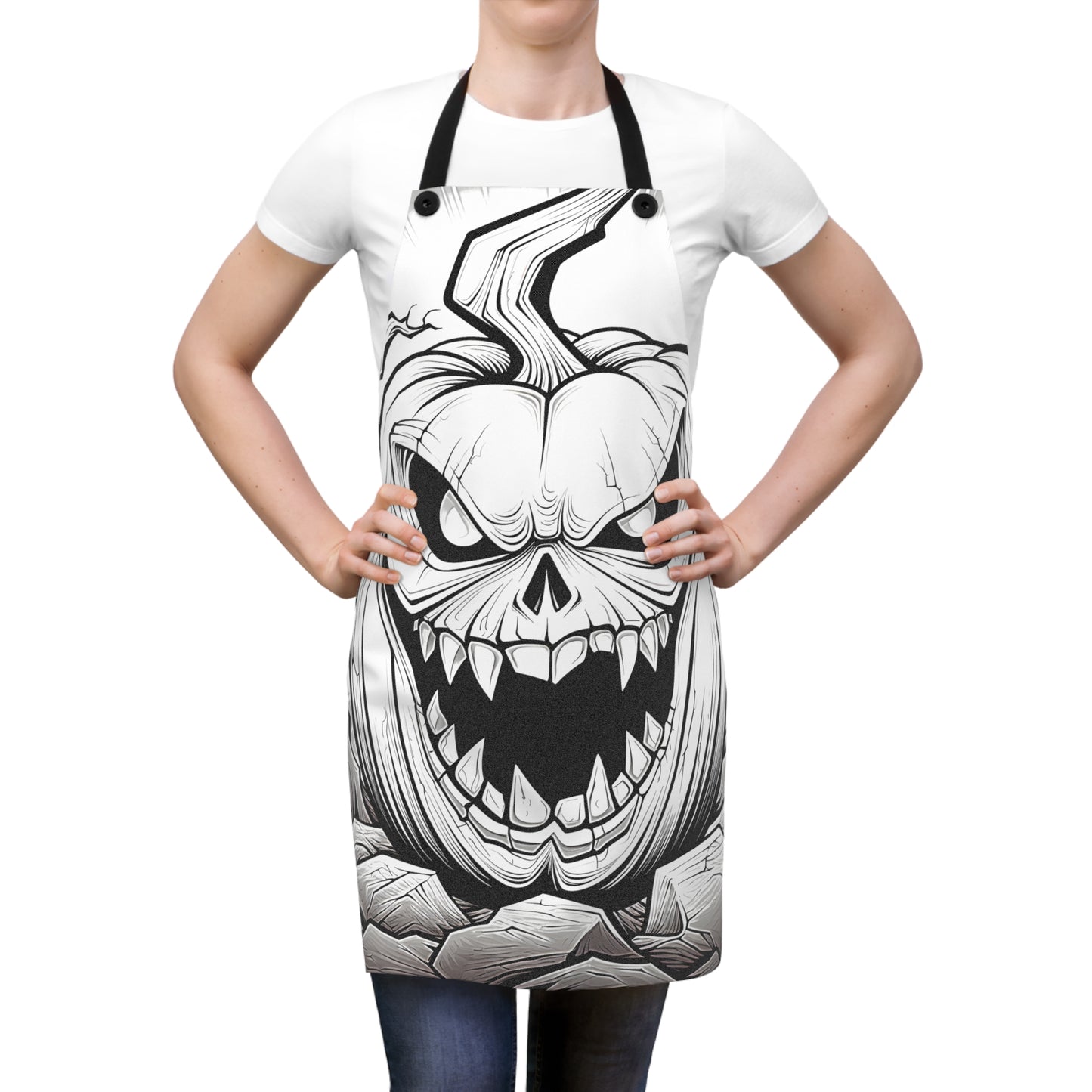 Apron Coloring Kit with 10 Fabric Markers - Scary Pumpkin