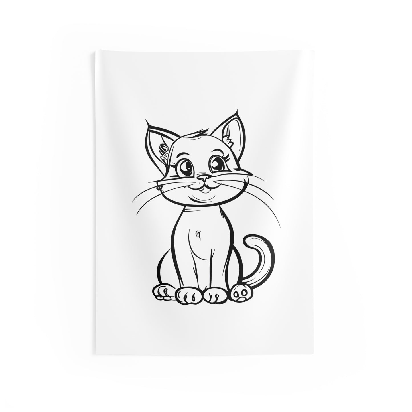 Indoor Wall Tapestries Coloring Kit with 10 Fabric Markers - Cat