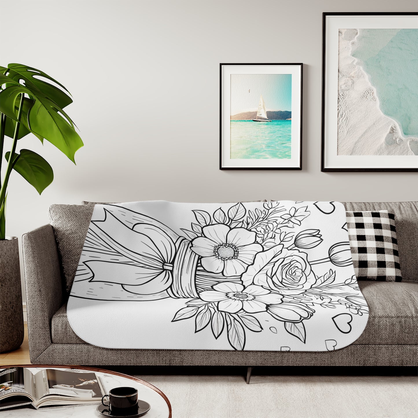 Blanket Coloring Kit with 10 Fabric Markers - Bouquet