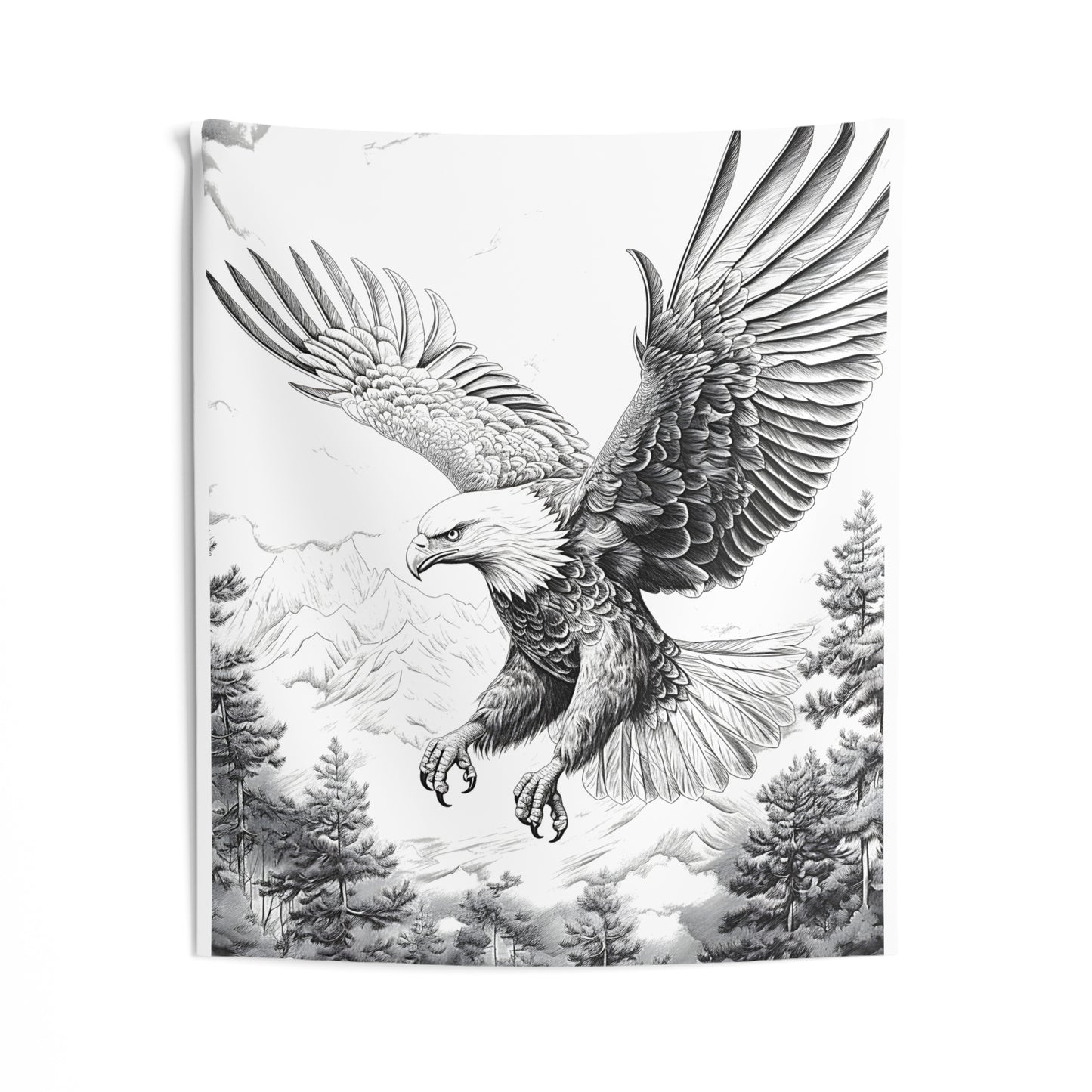 Indoor Wall Tapestries Coloring Kit with 10 Fabric Markers - Eagle