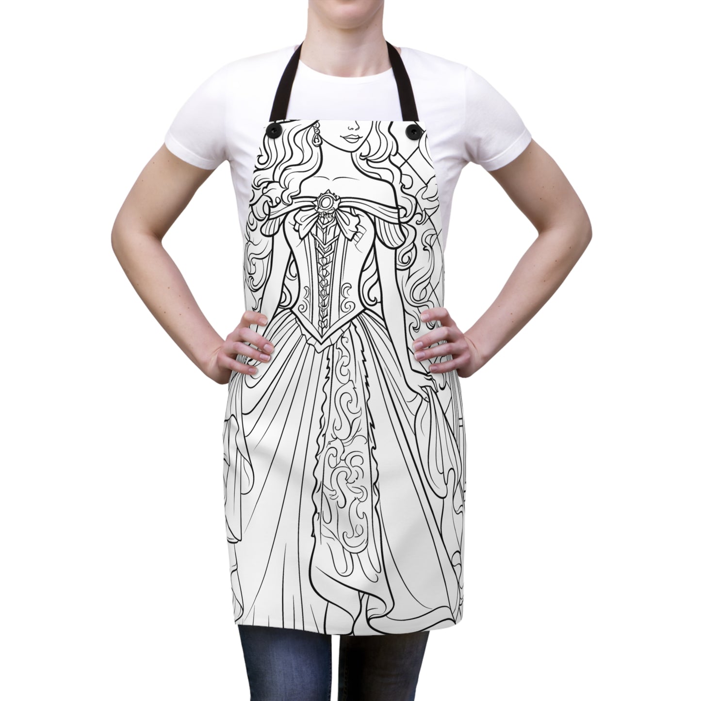 Apron Coloring Kit with 10 Fabric Markers - Elegant Princess