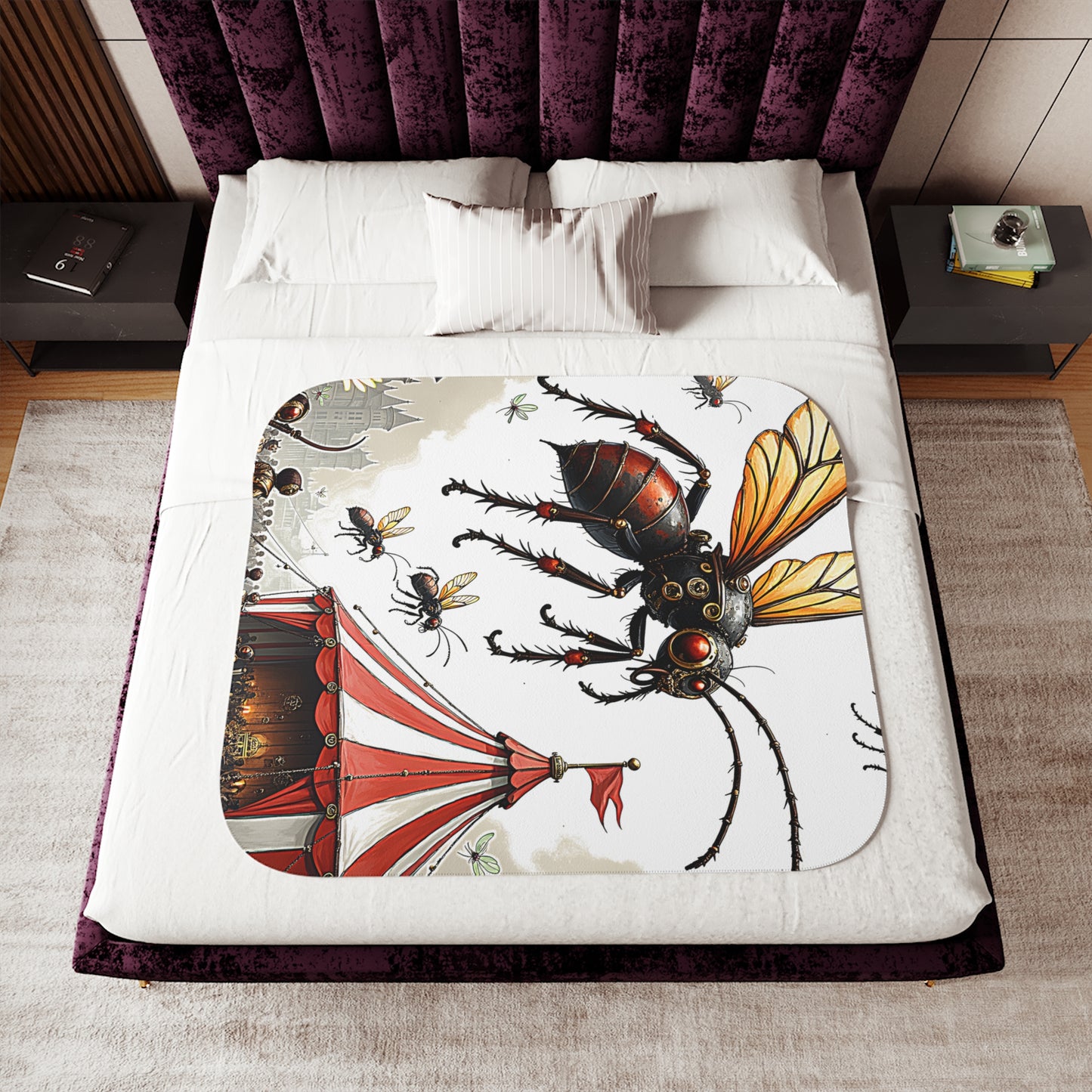 Blanket Colorful Graphic Design - Steampunk Insects