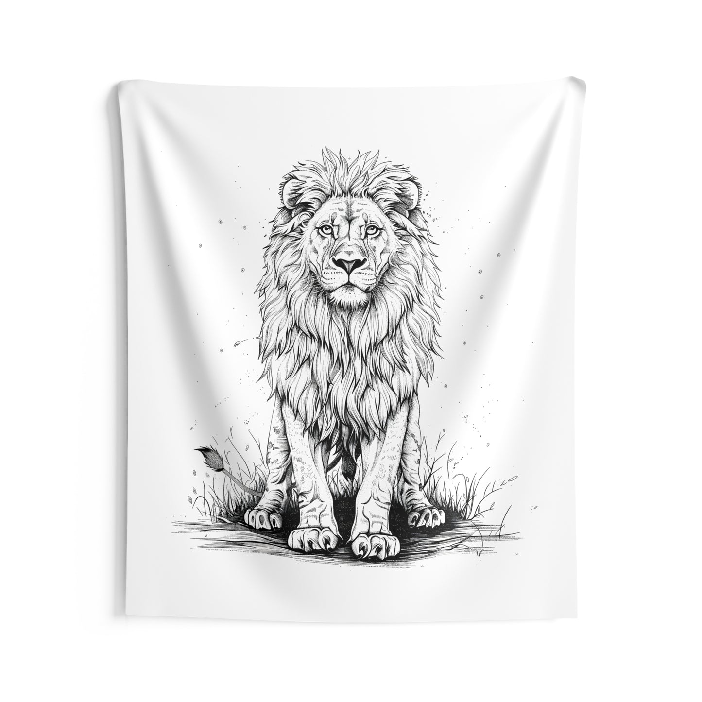 Indoor Wall Tapestries Coloring Kit with 10 Fabric Markers - Lion