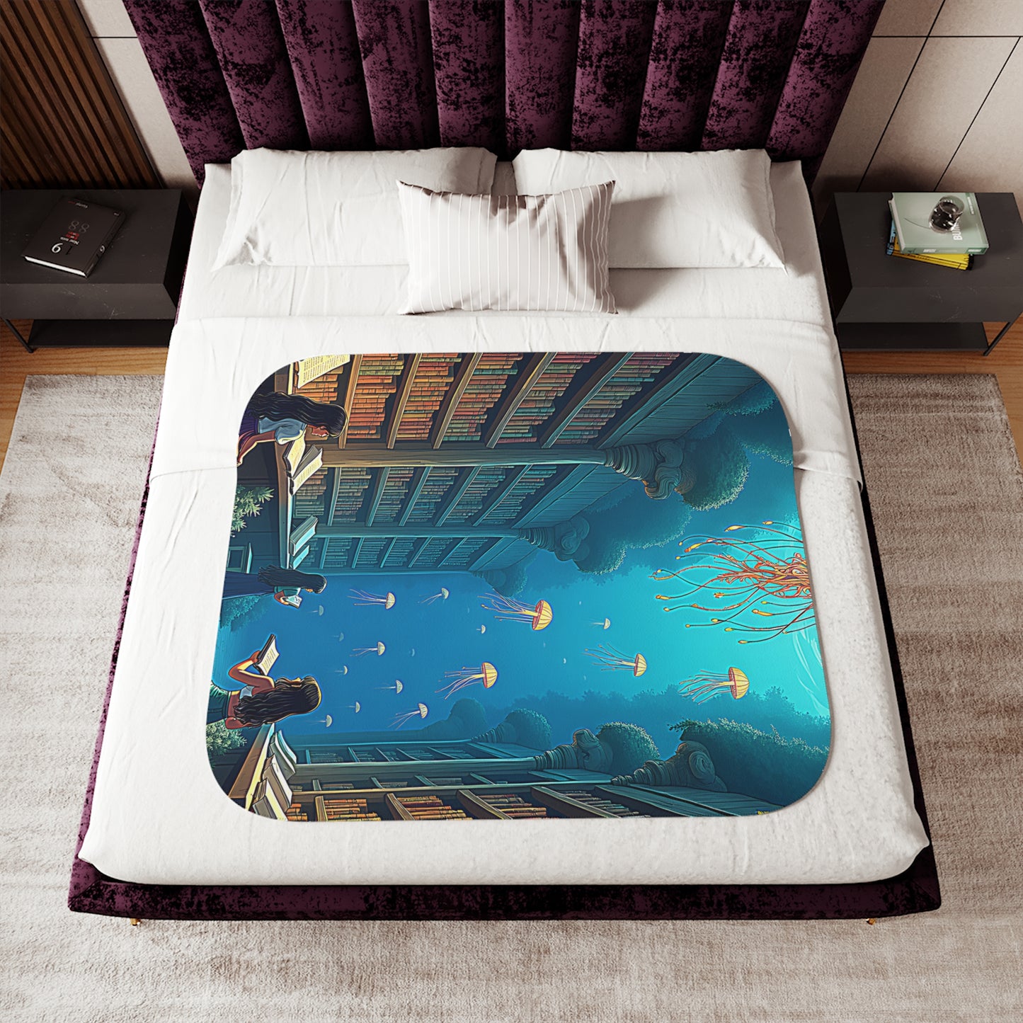 Blanket Colorful Graphic Design - Underwater Library