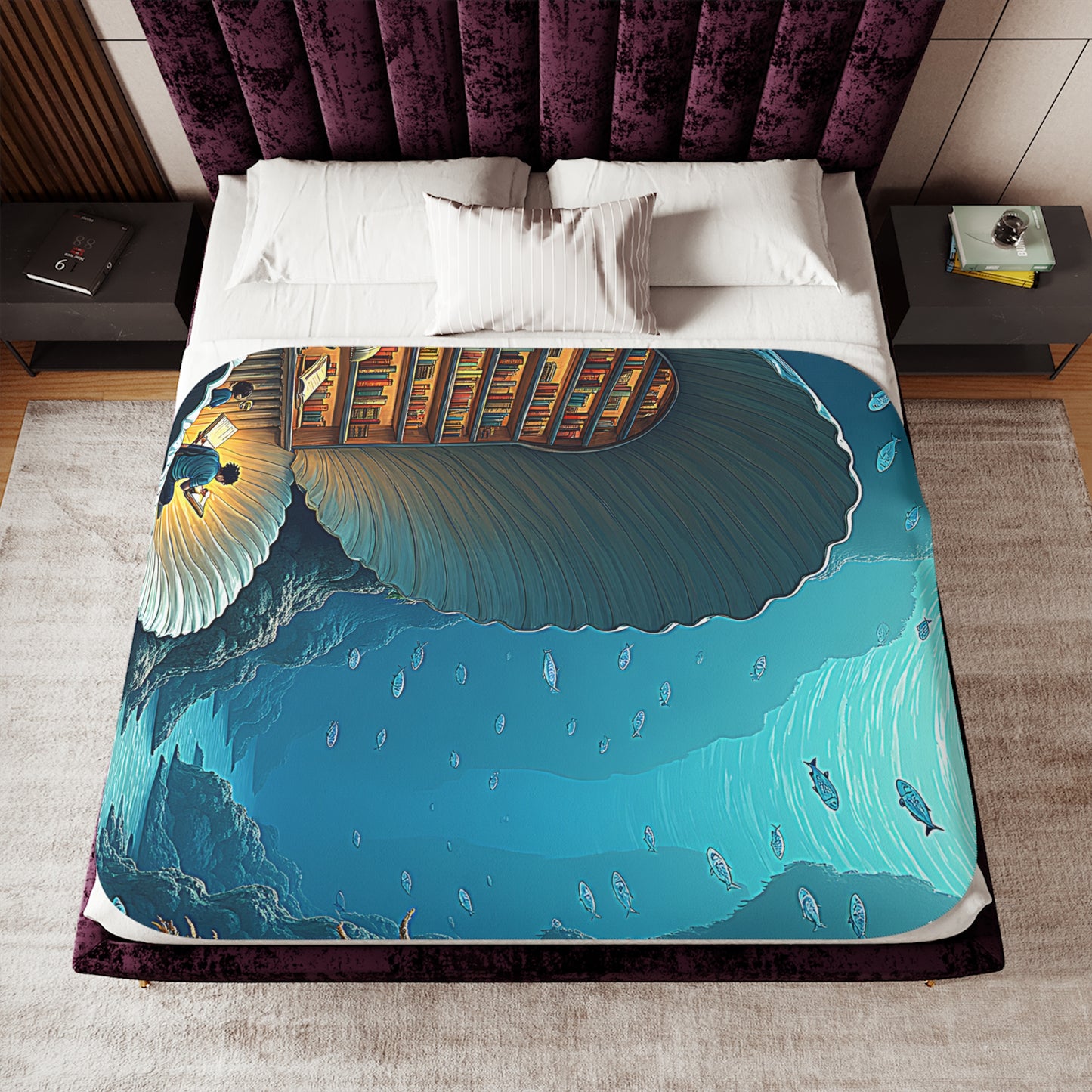 Blanket Colorful Graphic Design - Underwater Library