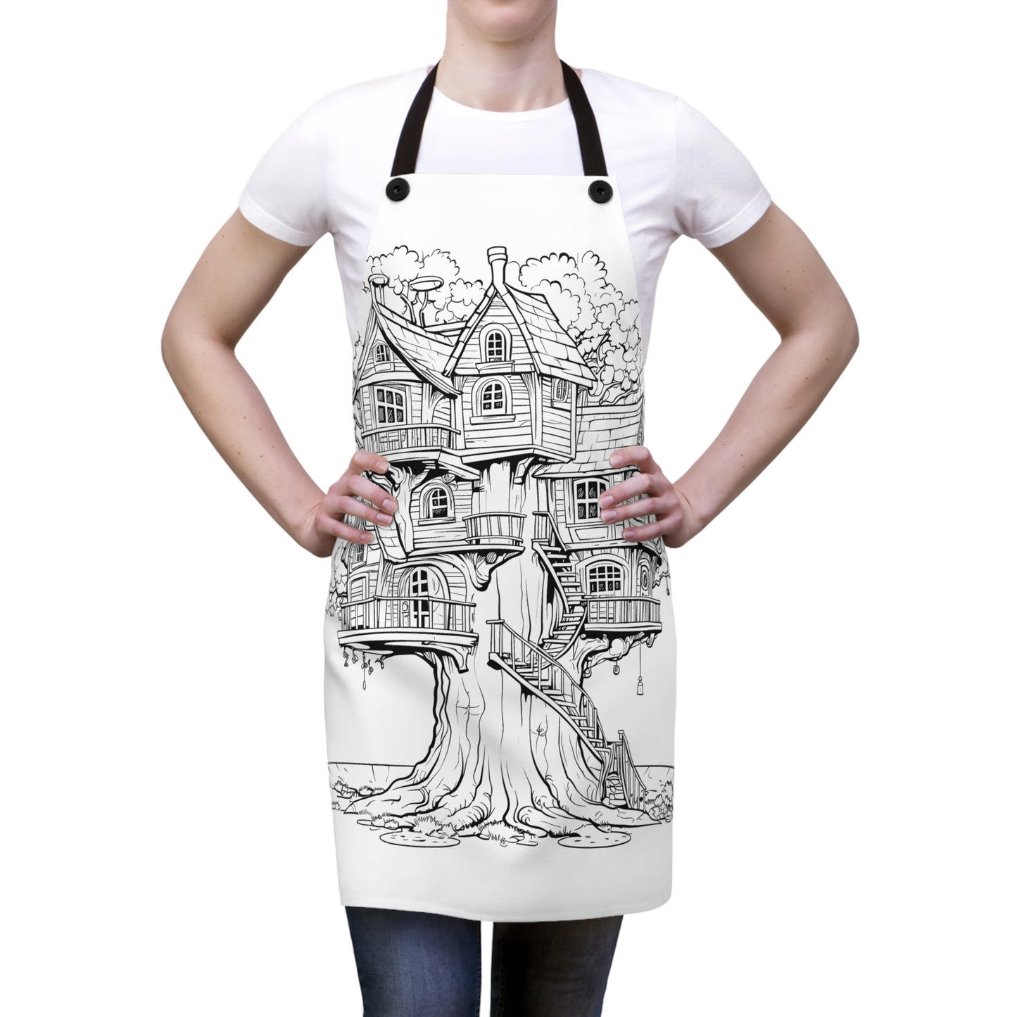 Apron Coloring Kit with 10 Fabric Markers - Fantasy Treehouse