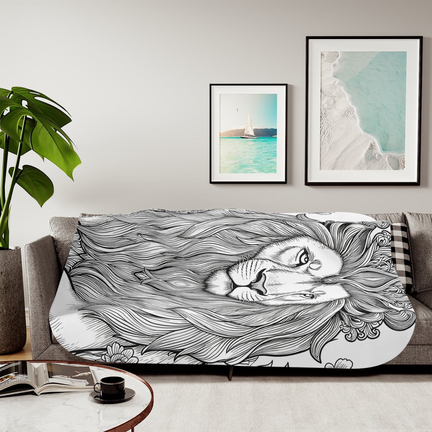 Blanket Coloring Kit with 10 Fabric Markers - Majestic Lion