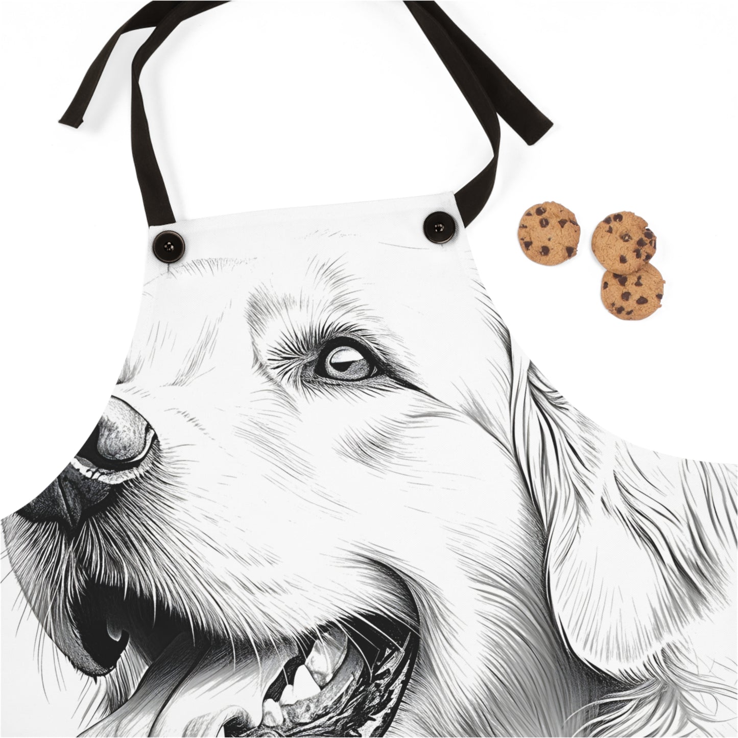 Apron Coloring Kit with 10 Fabric Markers - Golden Retriever