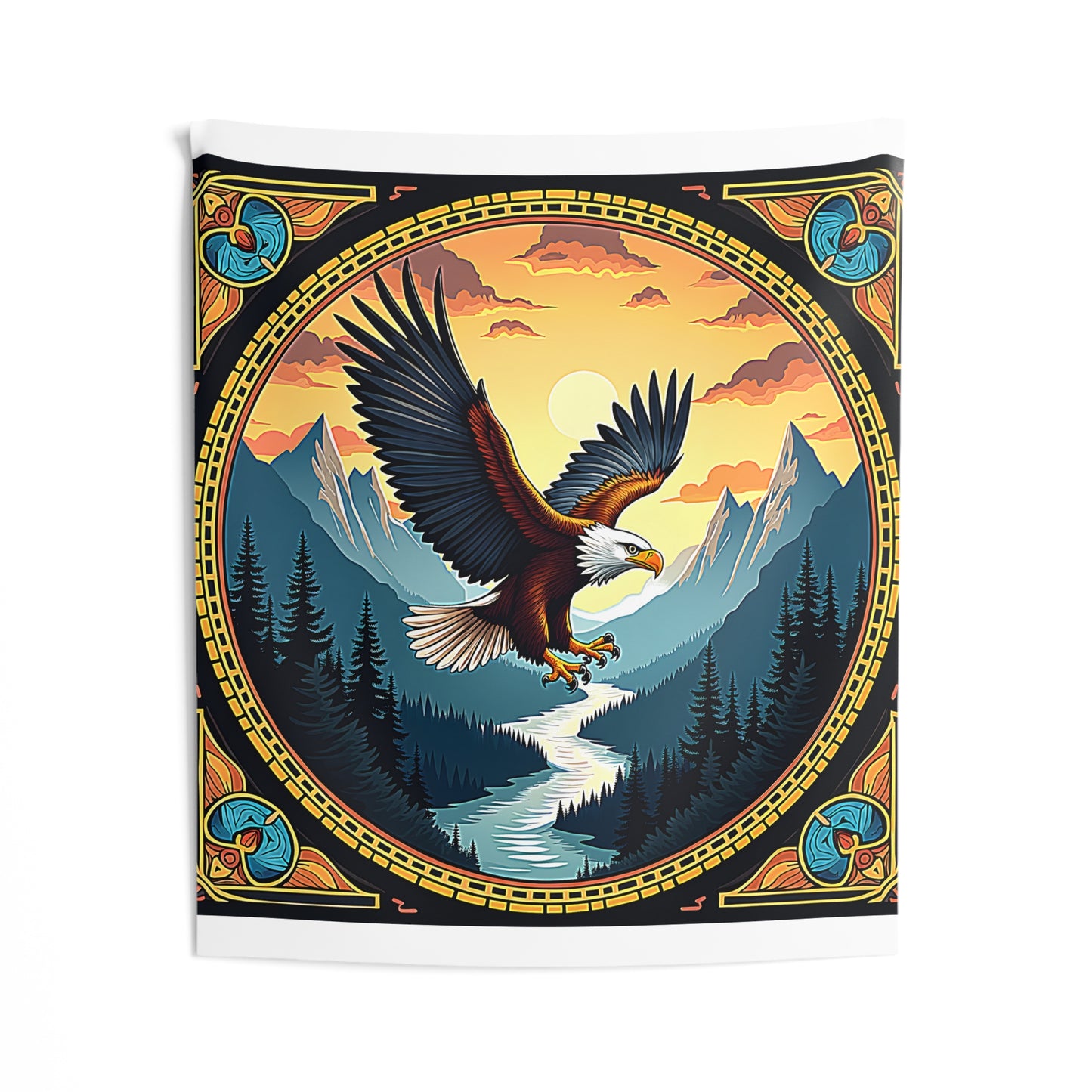 Indoor Wall Tapestries Colorful Graphic Design - Eagle