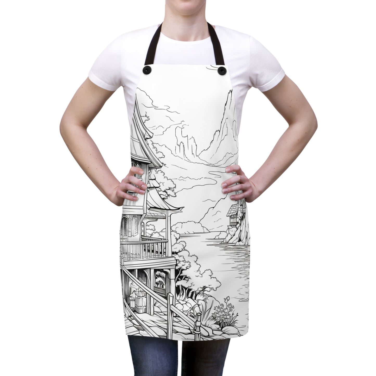 Apron Coloring Kit with 10 Fabric Markers - Riverside Houses