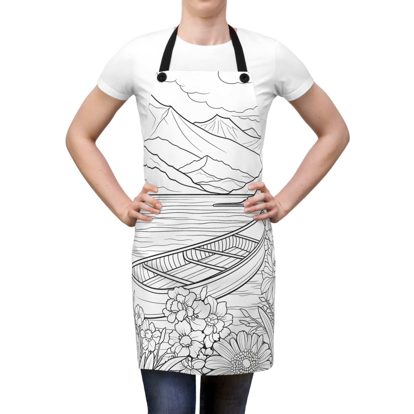 Apron Coloring Kit with 10 Fabric Markers - Mountain Lake