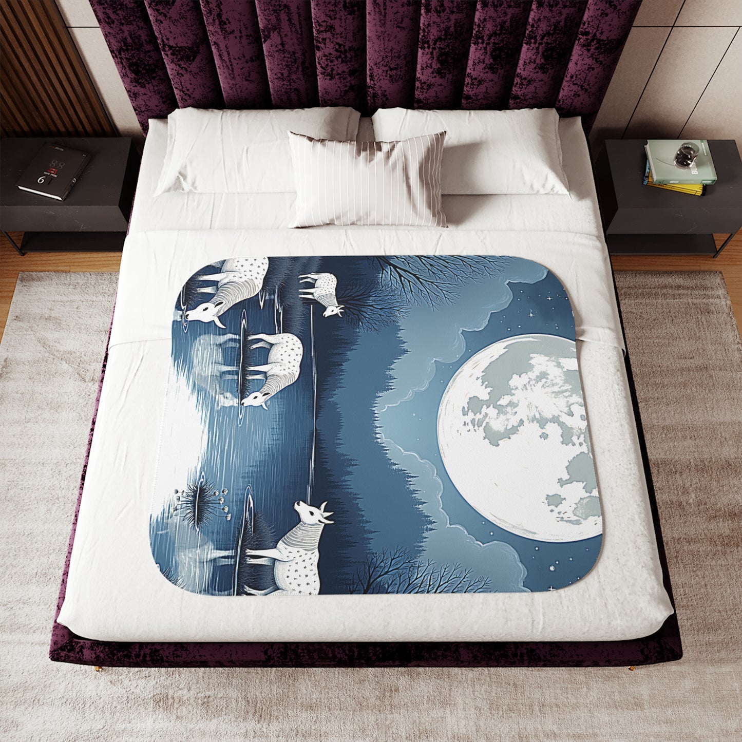 Blanket Colorful Graphic Design - Moonlit River