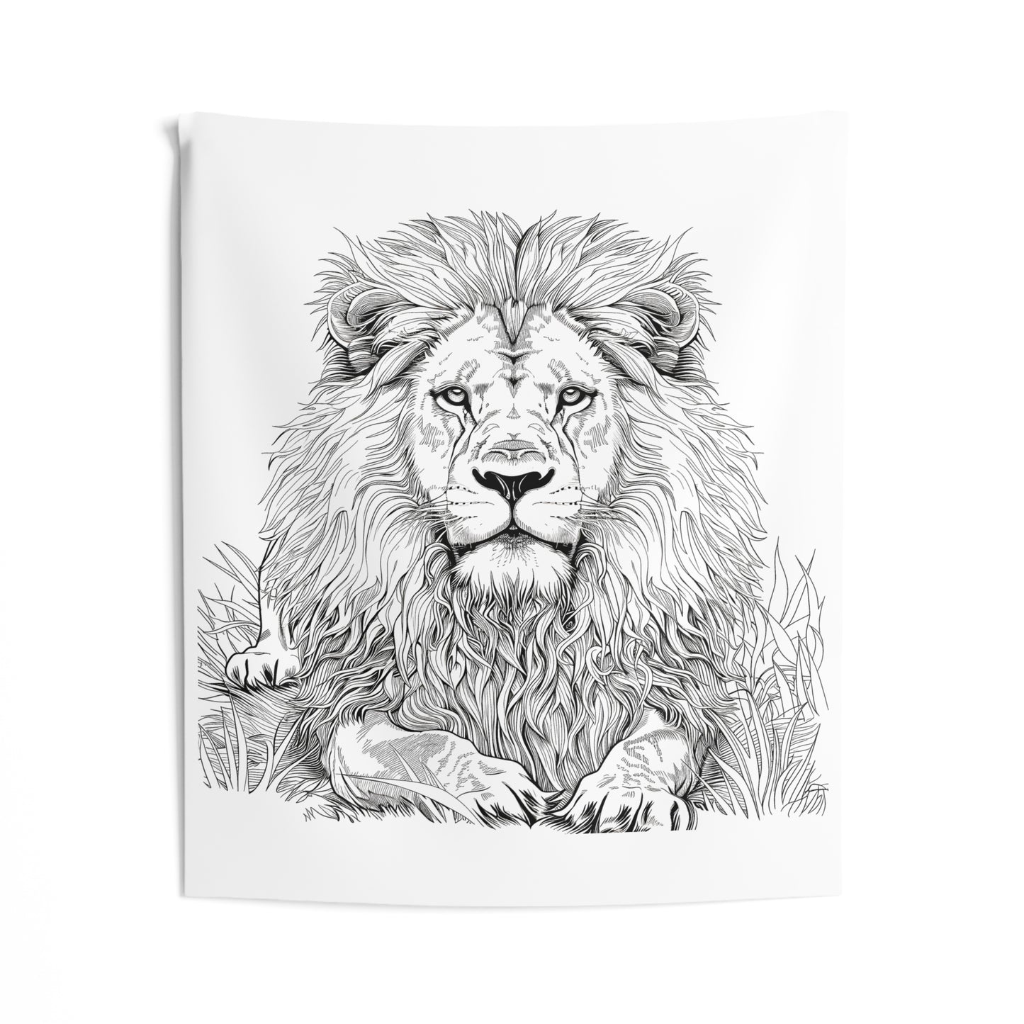 Indoor Wall Tapestries Coloring Kit with 10 Fabric Markers - Lion