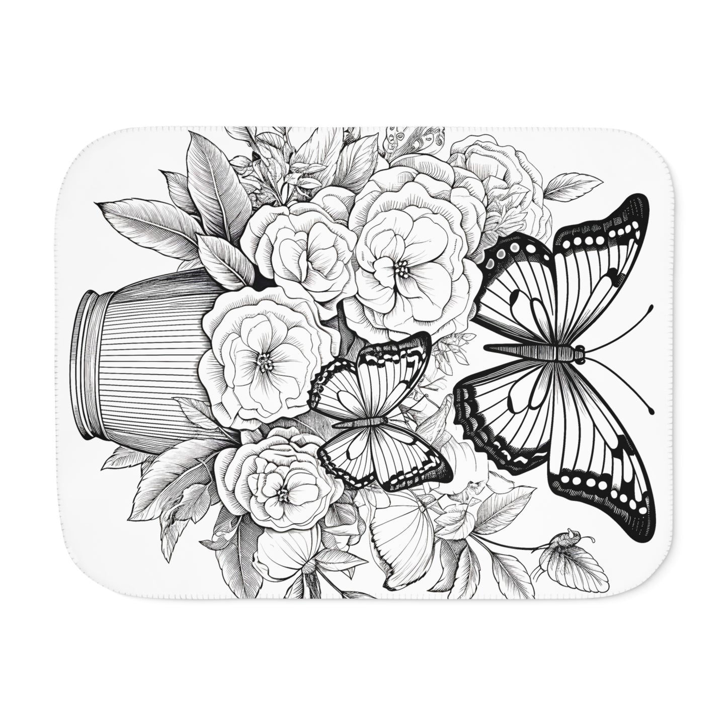 Blanket Coloring Kit with 10 Fabric Markers - Butterflies on Flowers