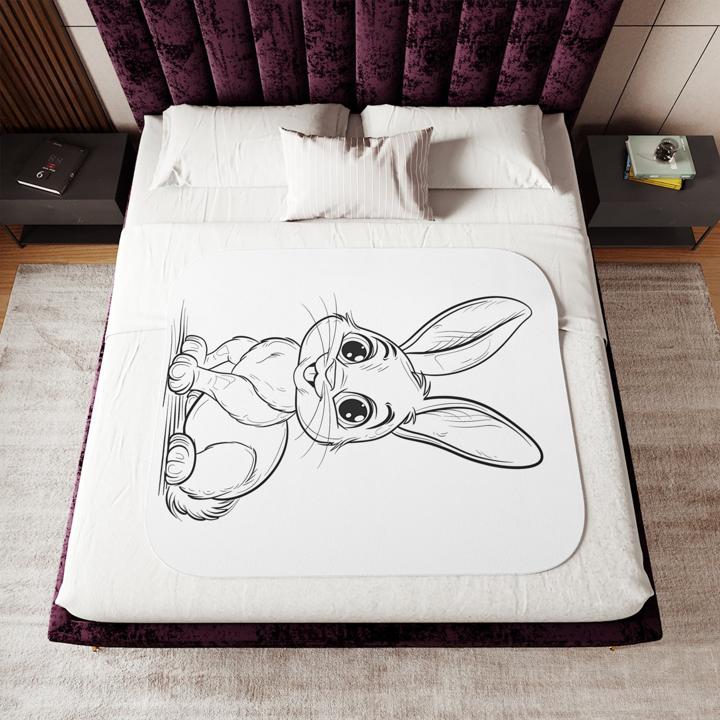 Blanket Coloring Kit with 10 Fabric Markers - Cute Bunny