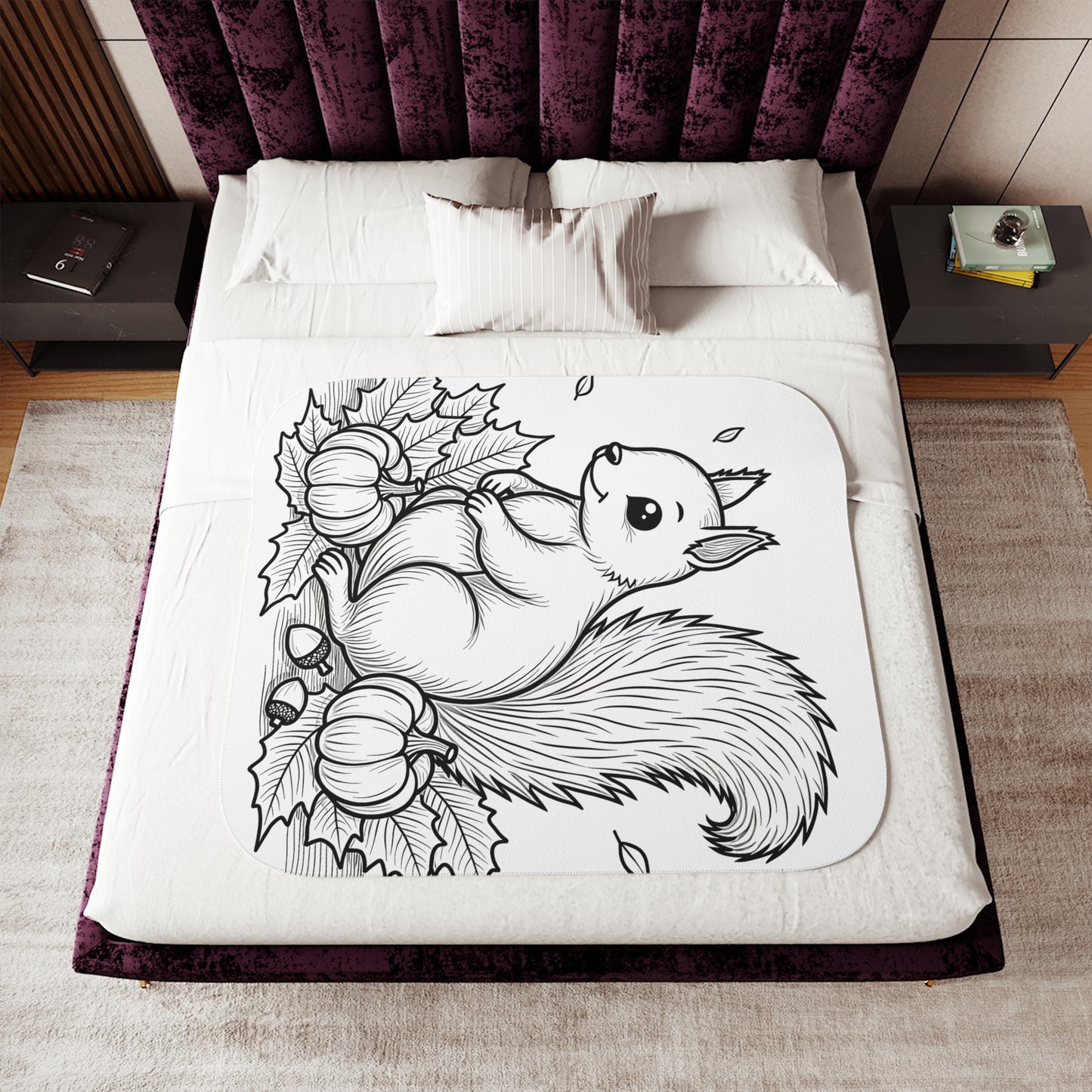 Blanket Coloring Kit with 10 Fabric Markers - Squirrel