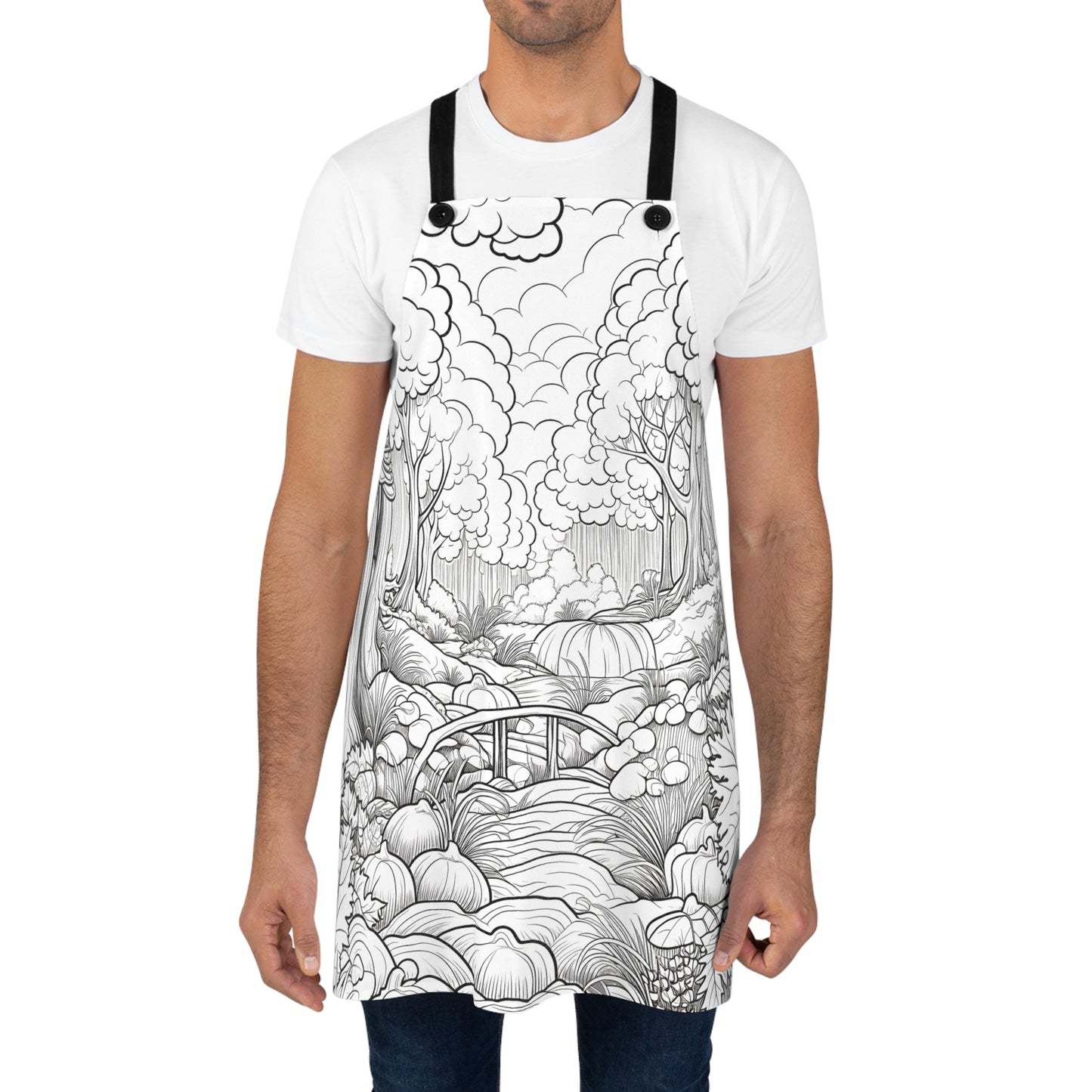 Apron Coloring Kit with 10 Fabric Markers - Forest Scene