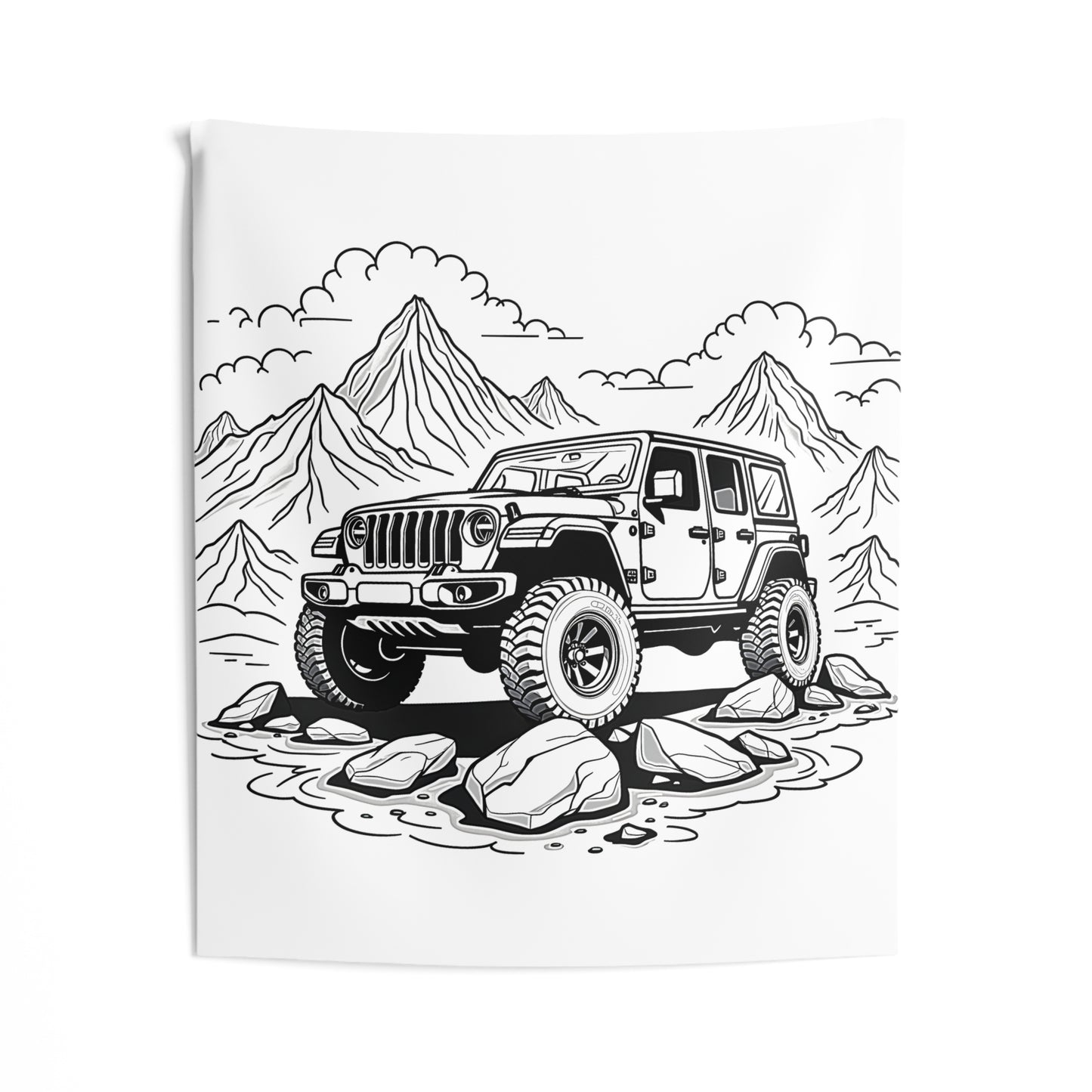 Indoor Wall Tapestries Coloring Kit with 10 Fabric Markers - Jeep