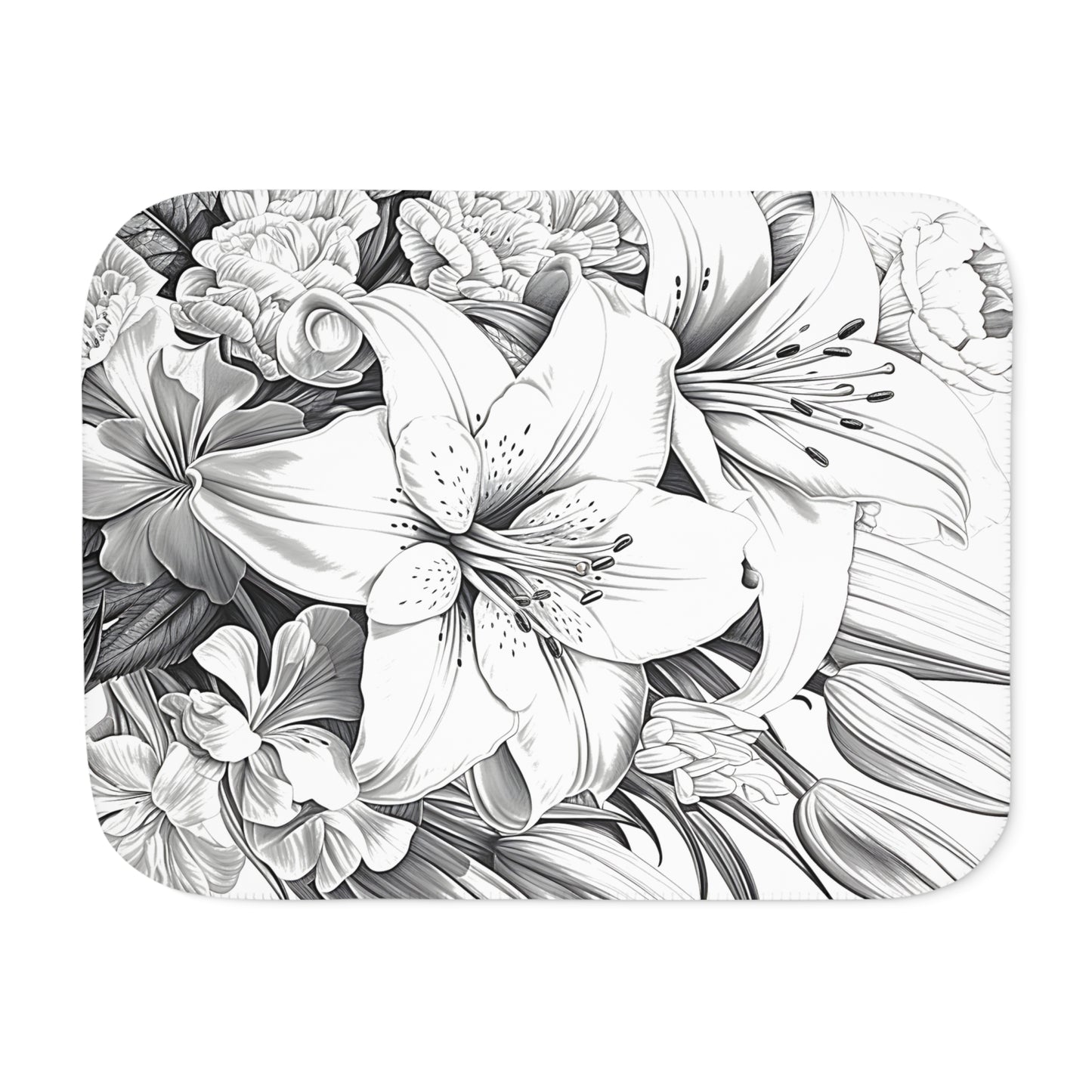 Blanket Coloring Kit with 10 Fabric Markers - Lilies