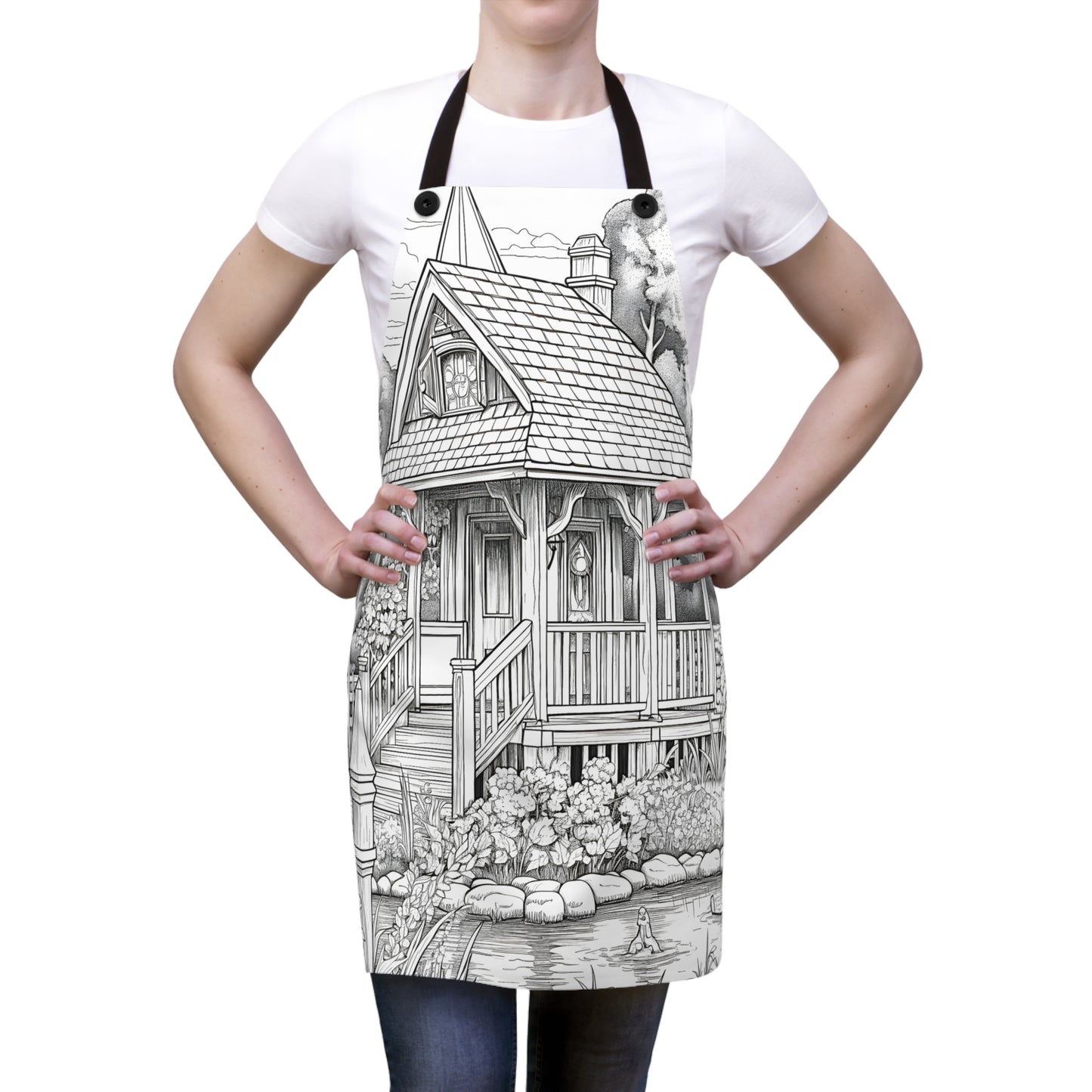 Apron Coloring Kit with 10 Fabric Markers - Cottage