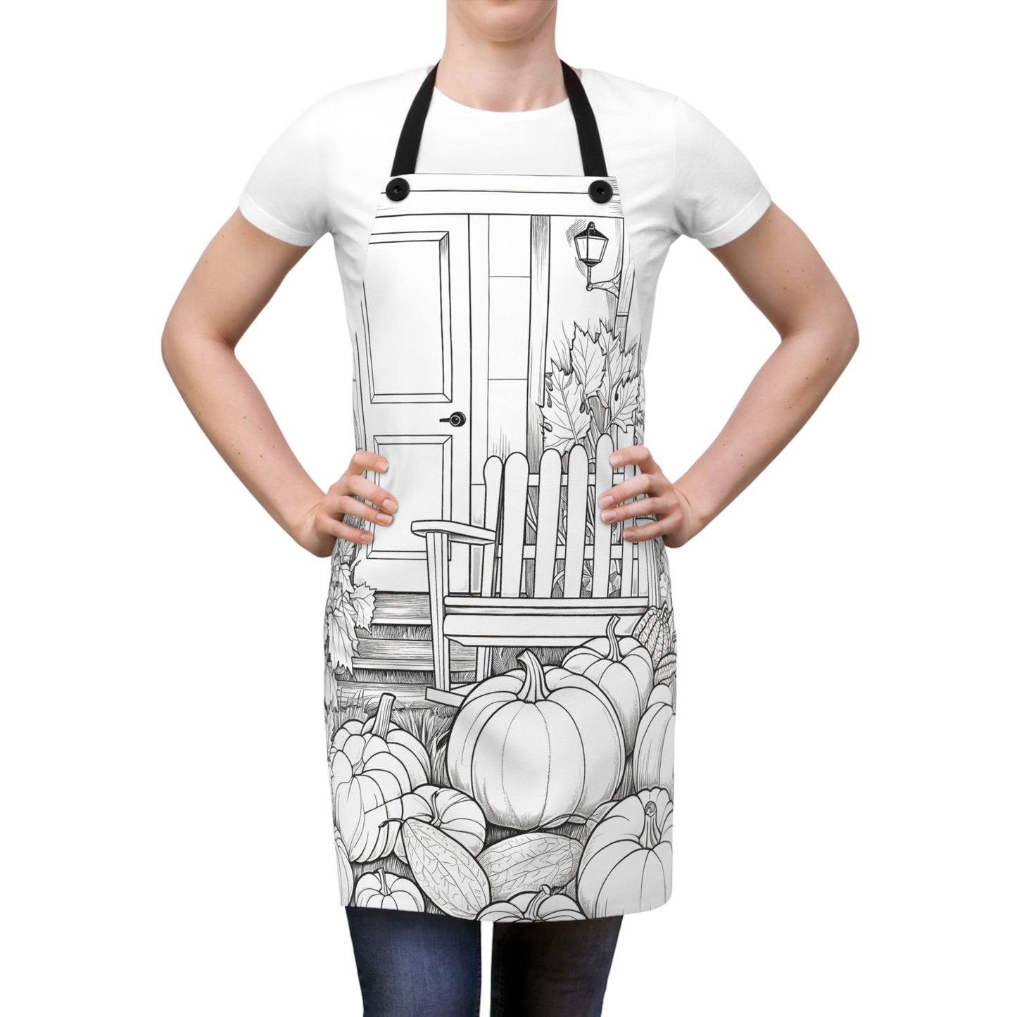 Apron Coloring Kit with 10 Fabric Markers - Pumpkins