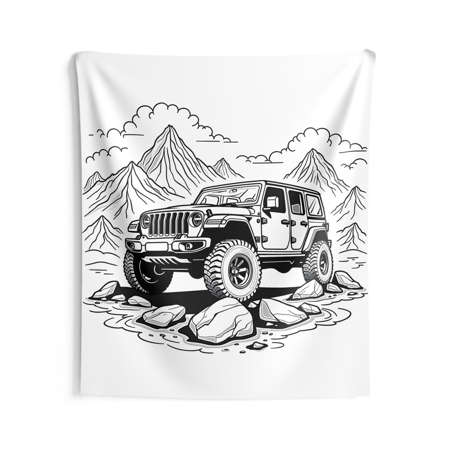 Indoor Wall Tapestries Coloring Kit with 10 Fabric Markers - Jeep