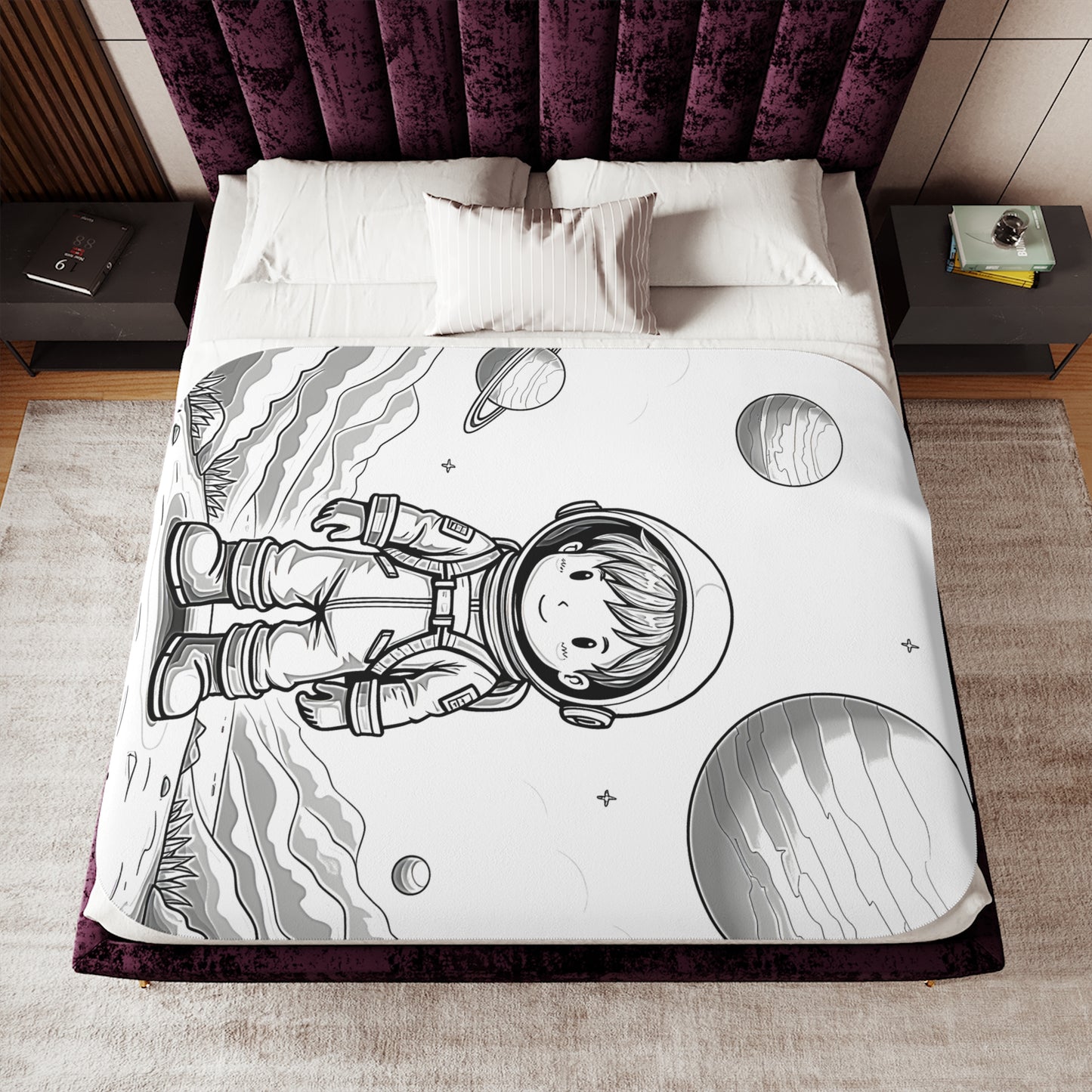 Blanket Coloring Kit with 10 Fabric Markers - Astronaut