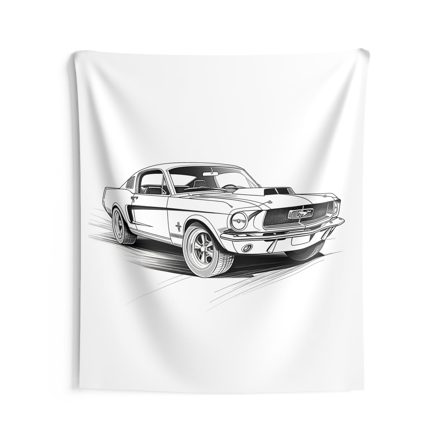 Indoor Wall Tapestries Coloring Kit with 10 Fabric Markers - Classic Car