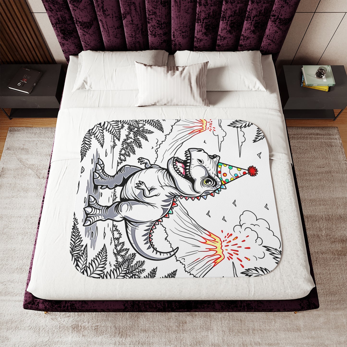 Blanket Colorful Graphic Design - Dinosaur Party