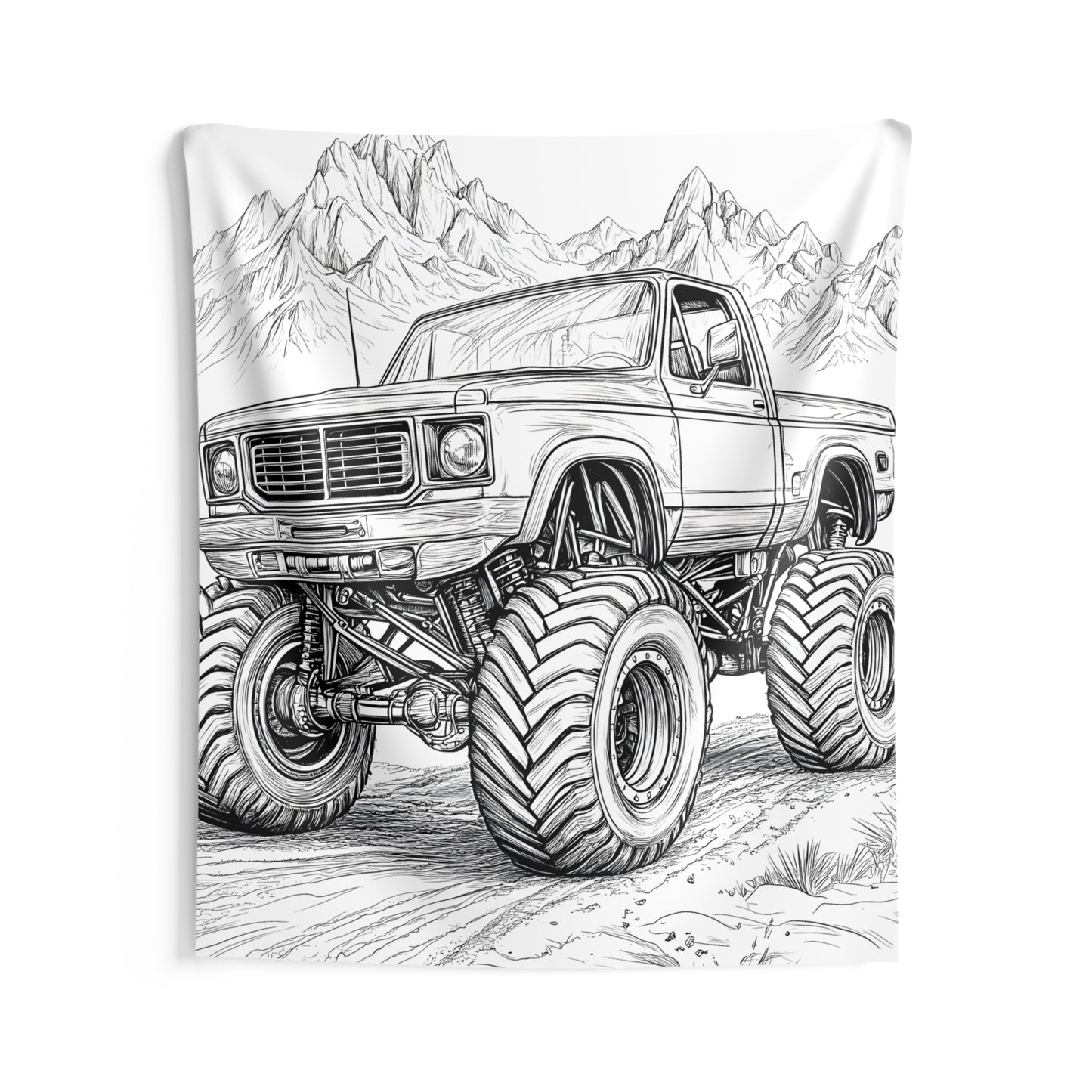 Indoor Wall Tapestries Coloring Kit with 10 Fabric Markers - Off-road Adventure