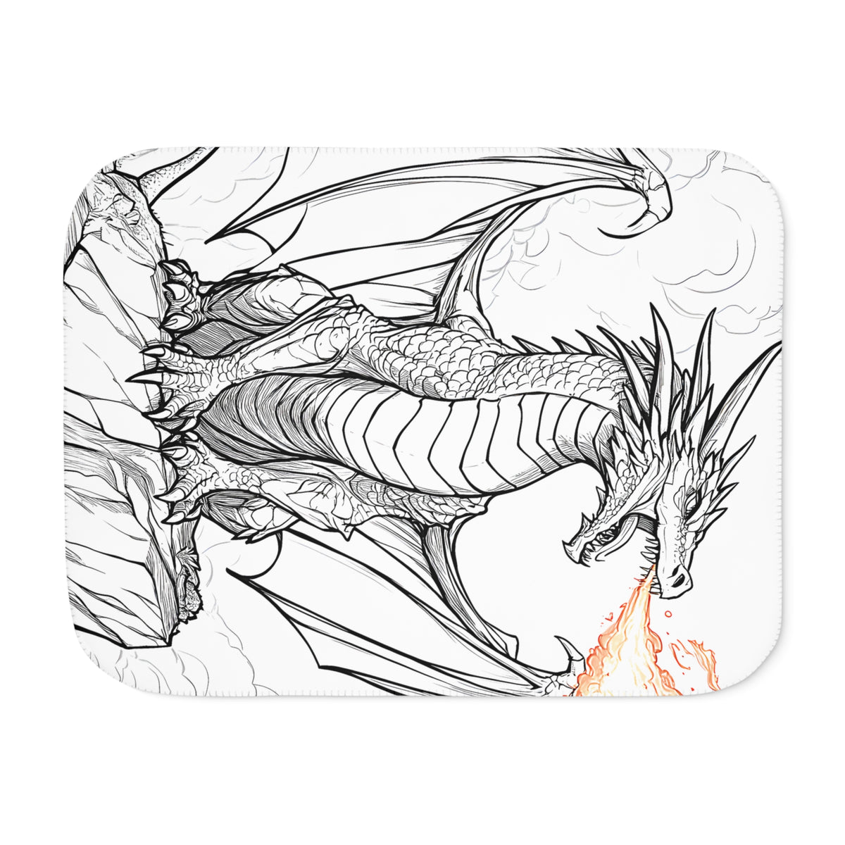 Blanket Coloring Kit with 10 Fabric Markers - Fire-Breathing Dragon