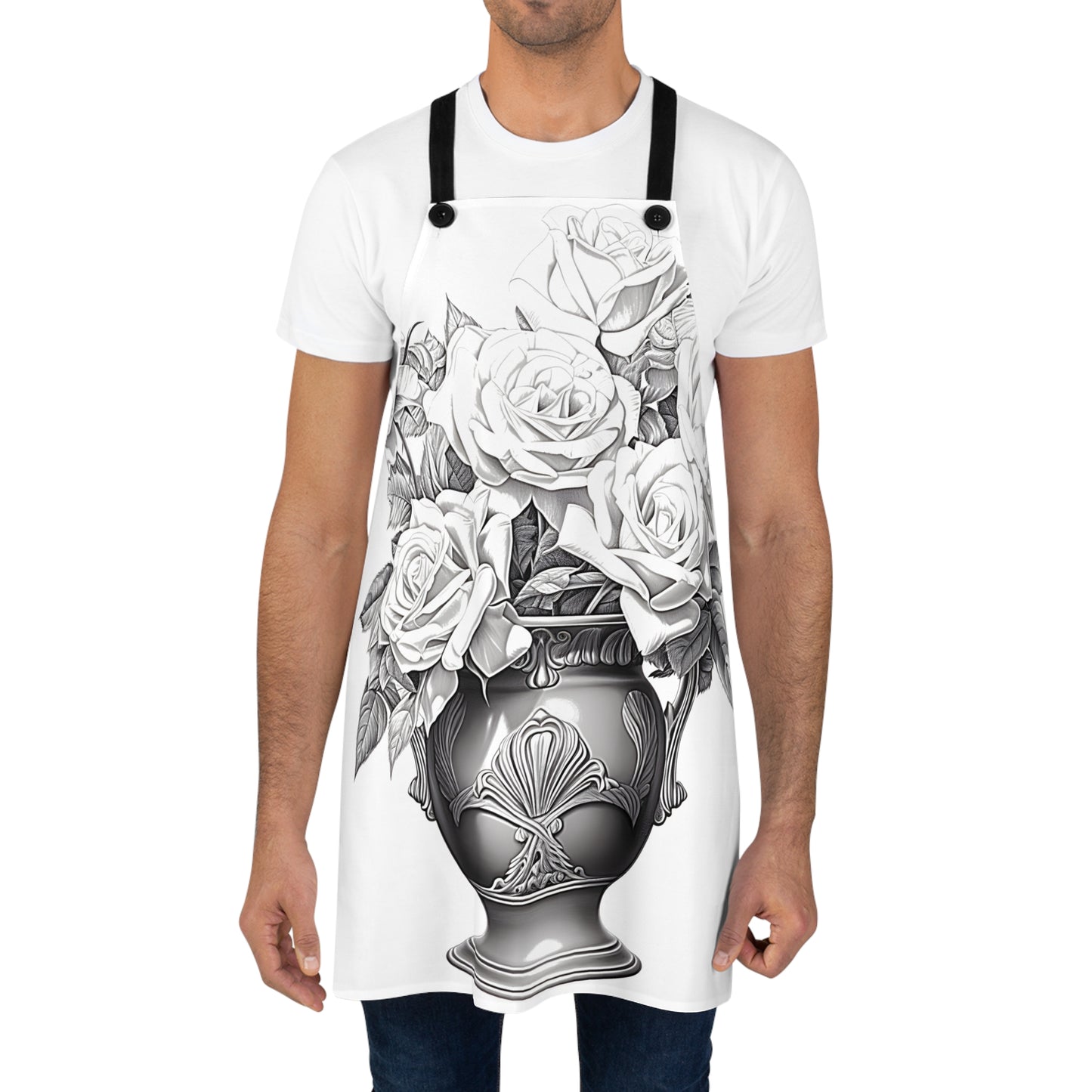 Apron Coloring Kit with 10 Fabric Markers - Roses in Vase