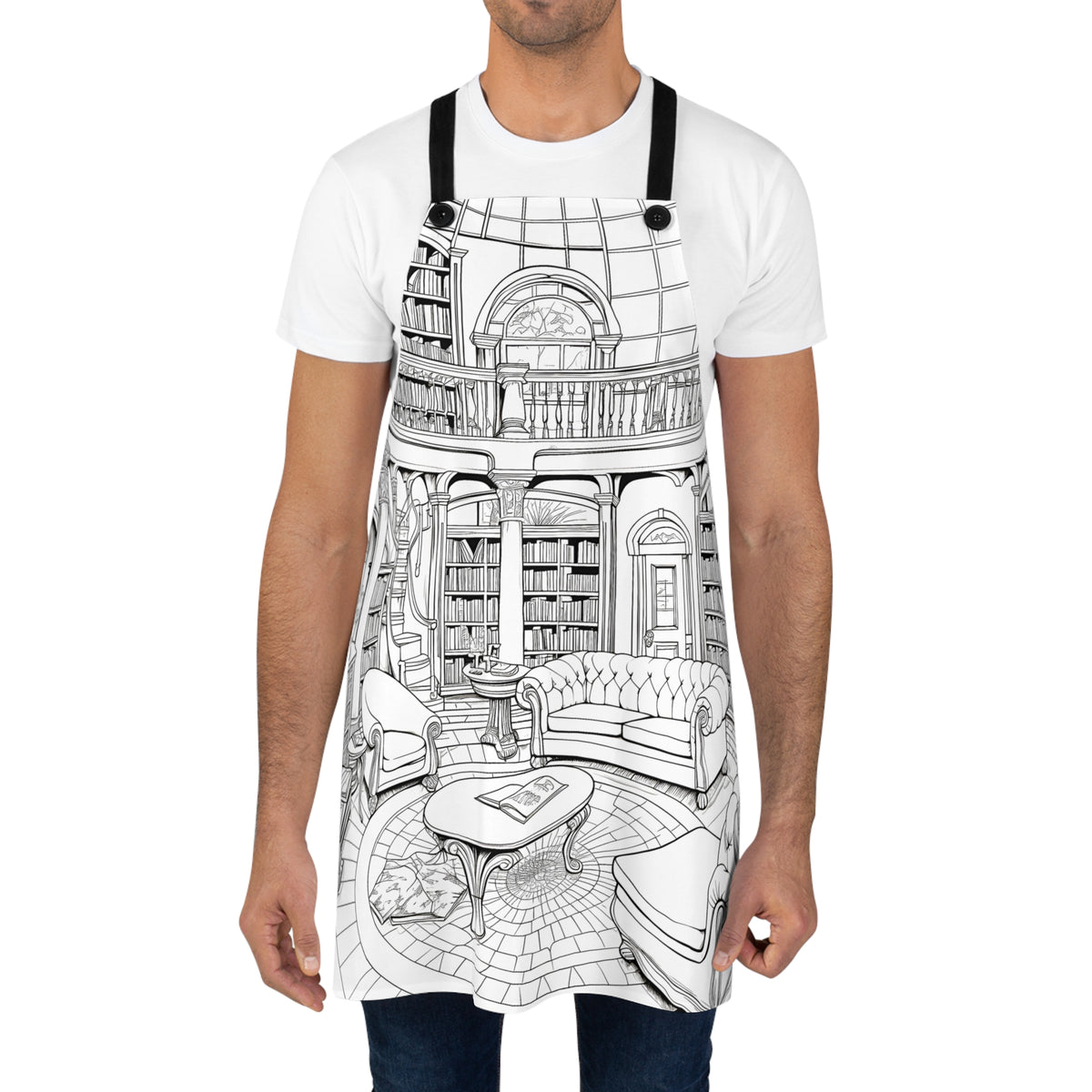 Library Apron Vintage Library Room Apron Coloring Kit | DaVinci in You – Davinci in You