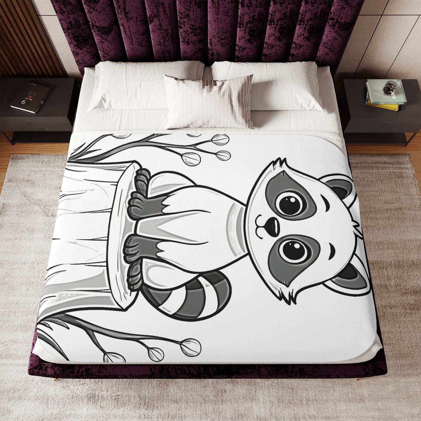 Blanket Coloring Kit with 10 Fabric Markers - Raccoon