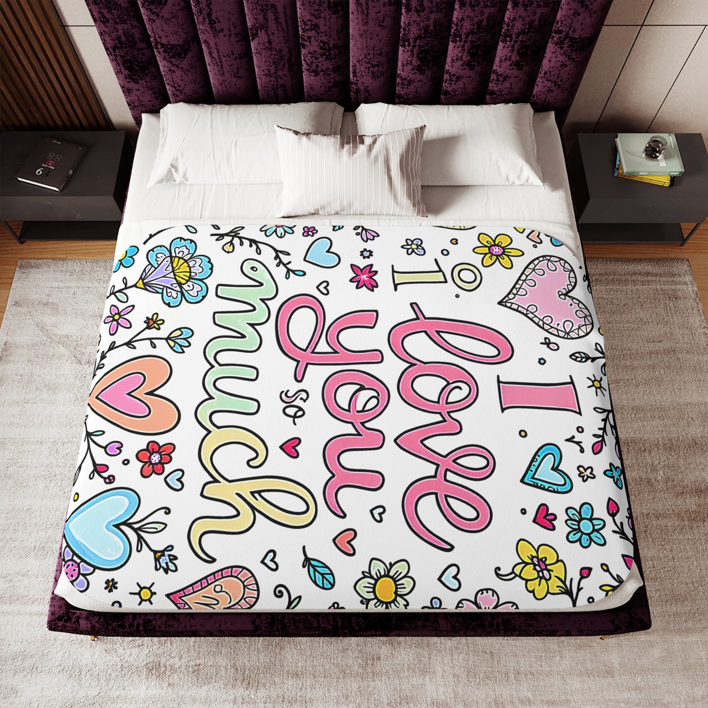 Blanket Colorful Graphic Design - Romantic Flowers