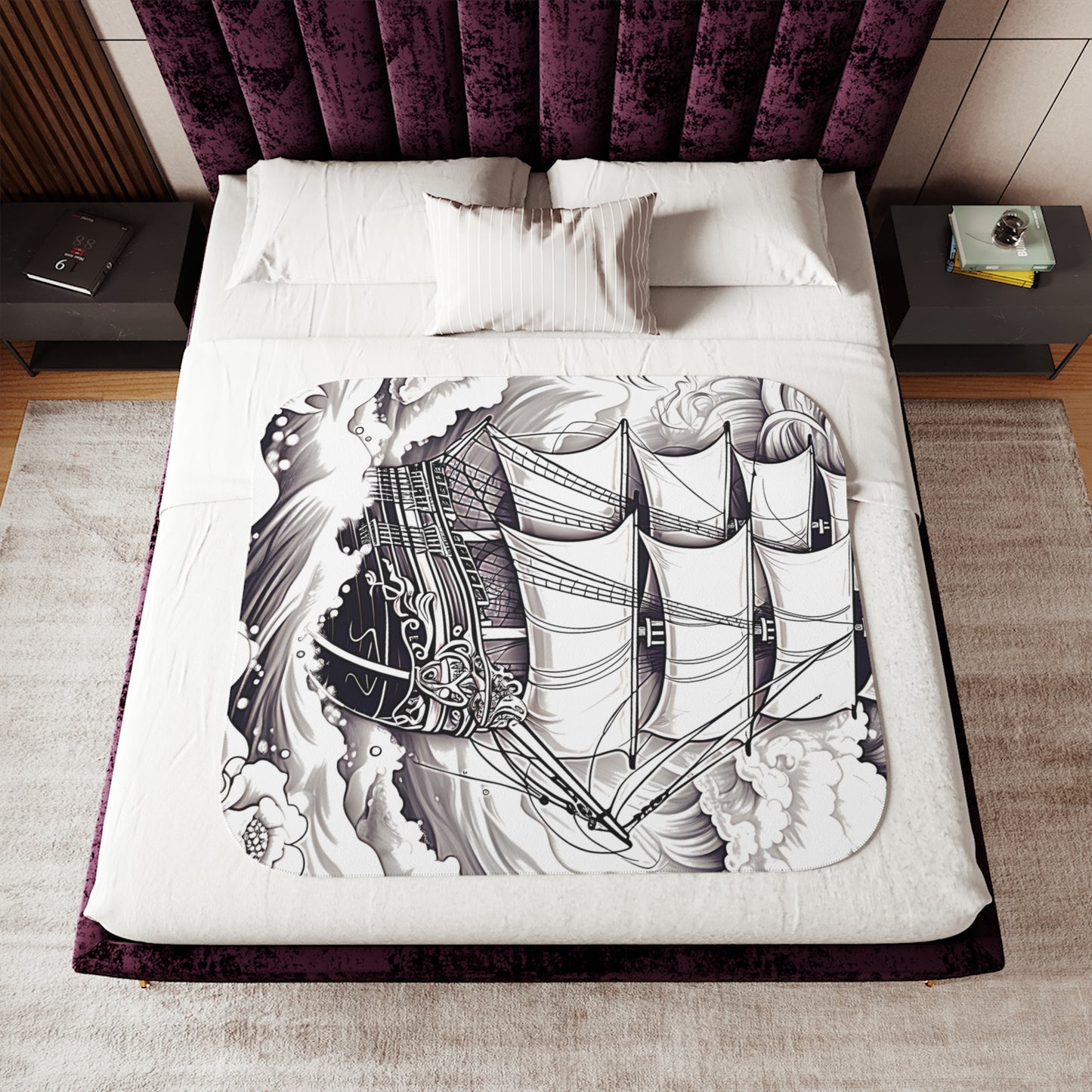 Blanket Coloring Kit with 10 Fabric Markers - Sailing Ship