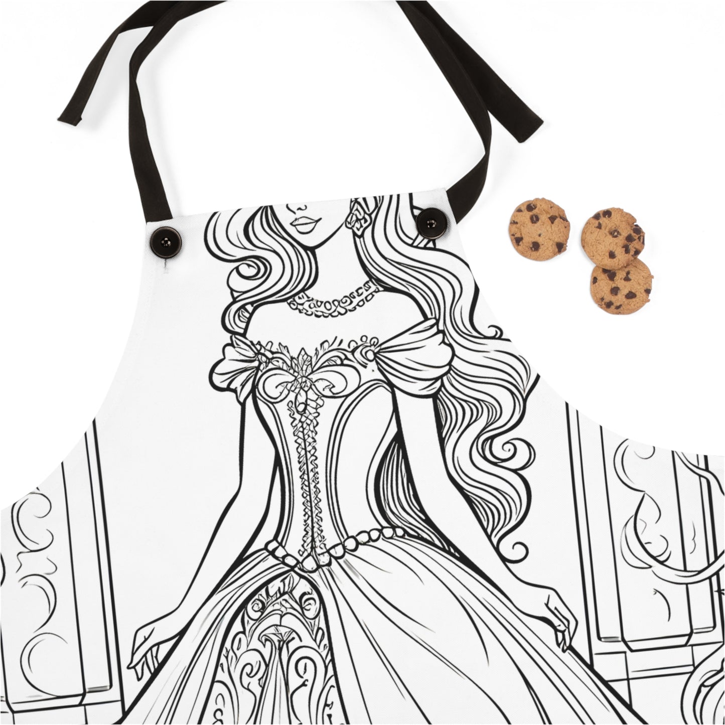 Apron Coloring Kit with 10 Fabric Markers - Elegant Princess