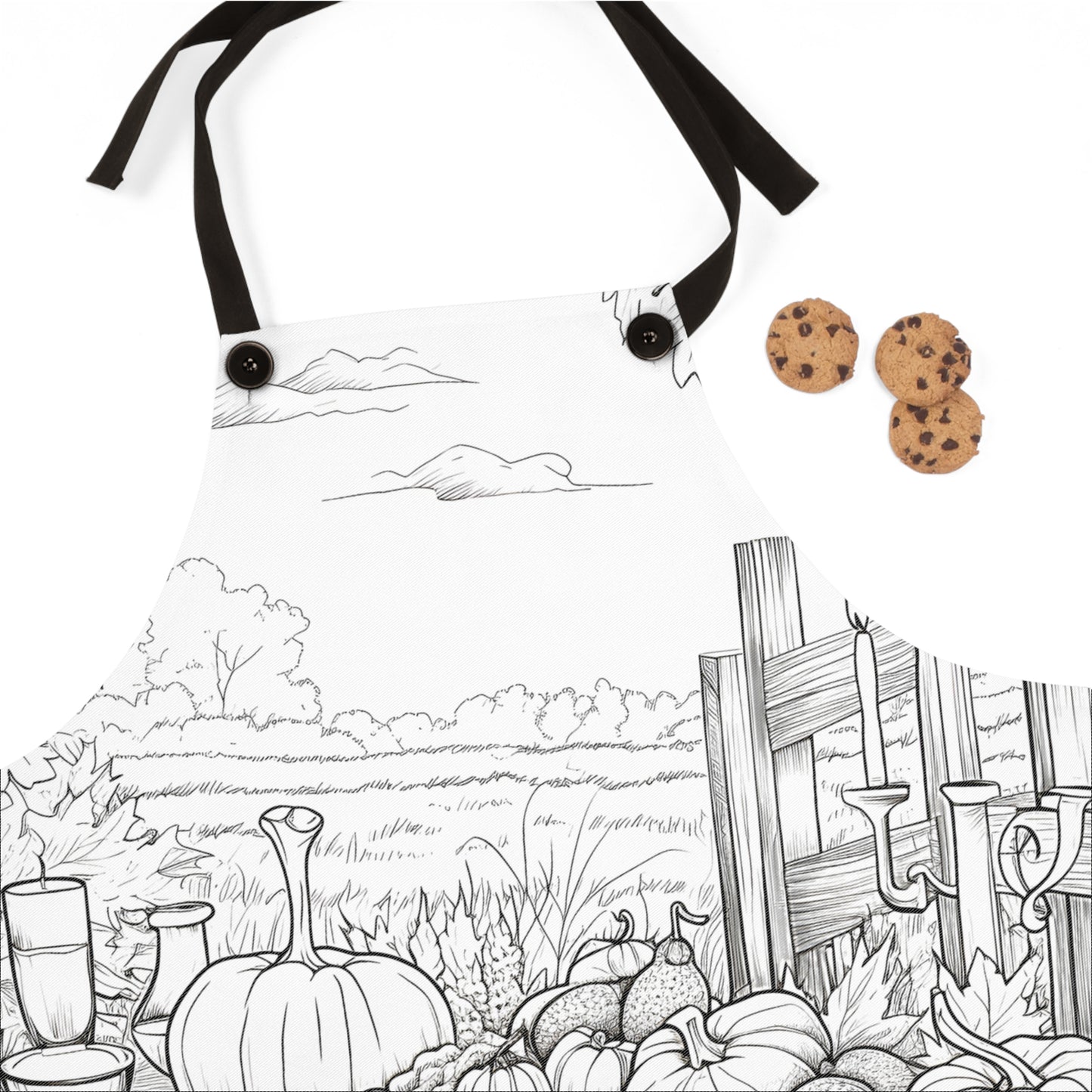 Apron Coloring Kit with 10 Fabric Markers - Thanksgiving Table